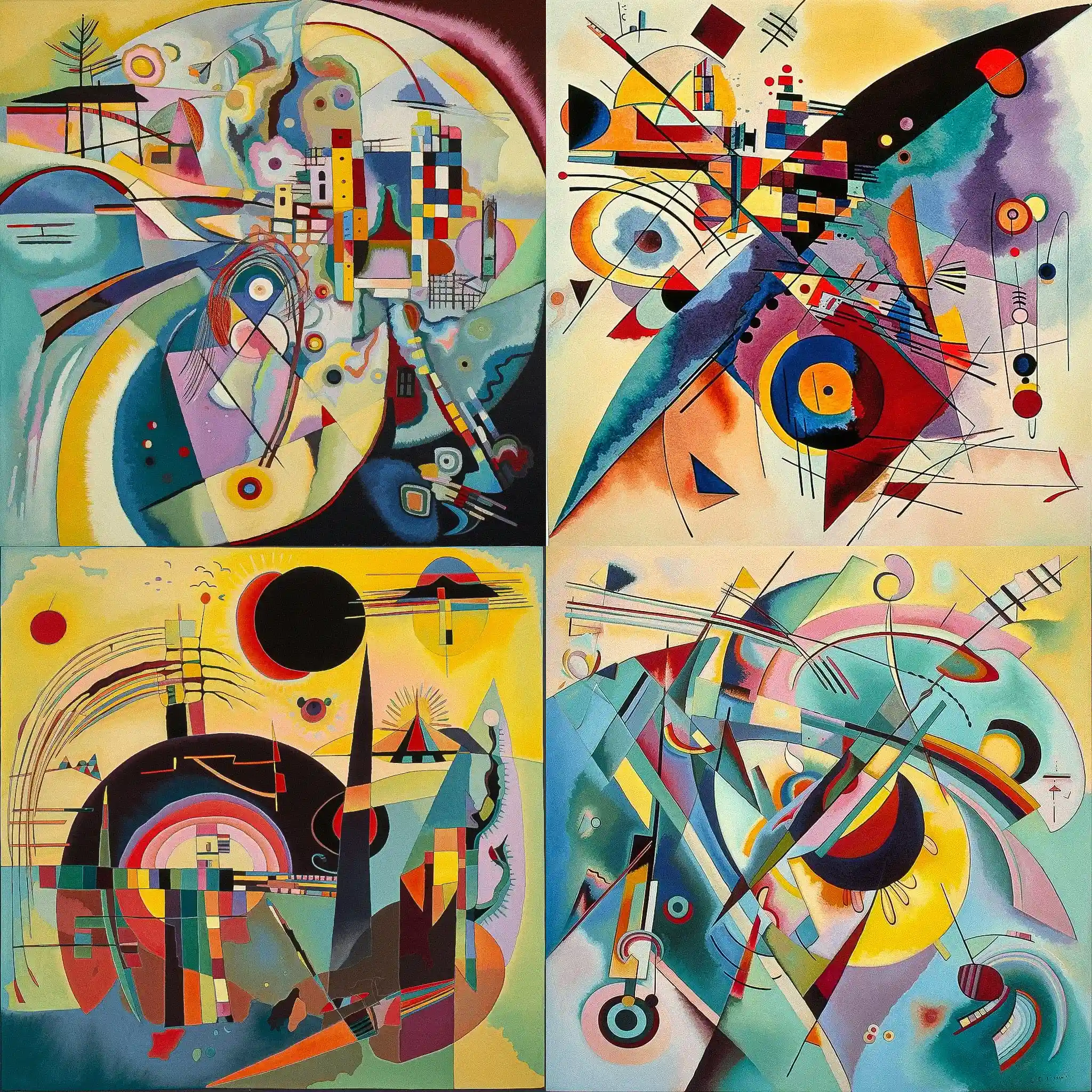 瓦西里·康定斯基 wassily kandinsky风格midjourney AI绘画作品 -瓦西里·康定斯基 wassily kandinsky风格midjourney AI绘画作品