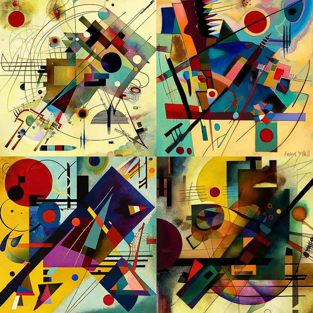瓦西里·康定斯基 wassily kandinsky风格midjourney AI绘画作品 -瓦西里·康定斯基 wassily kandinsky风格midjourney AI绘画作品