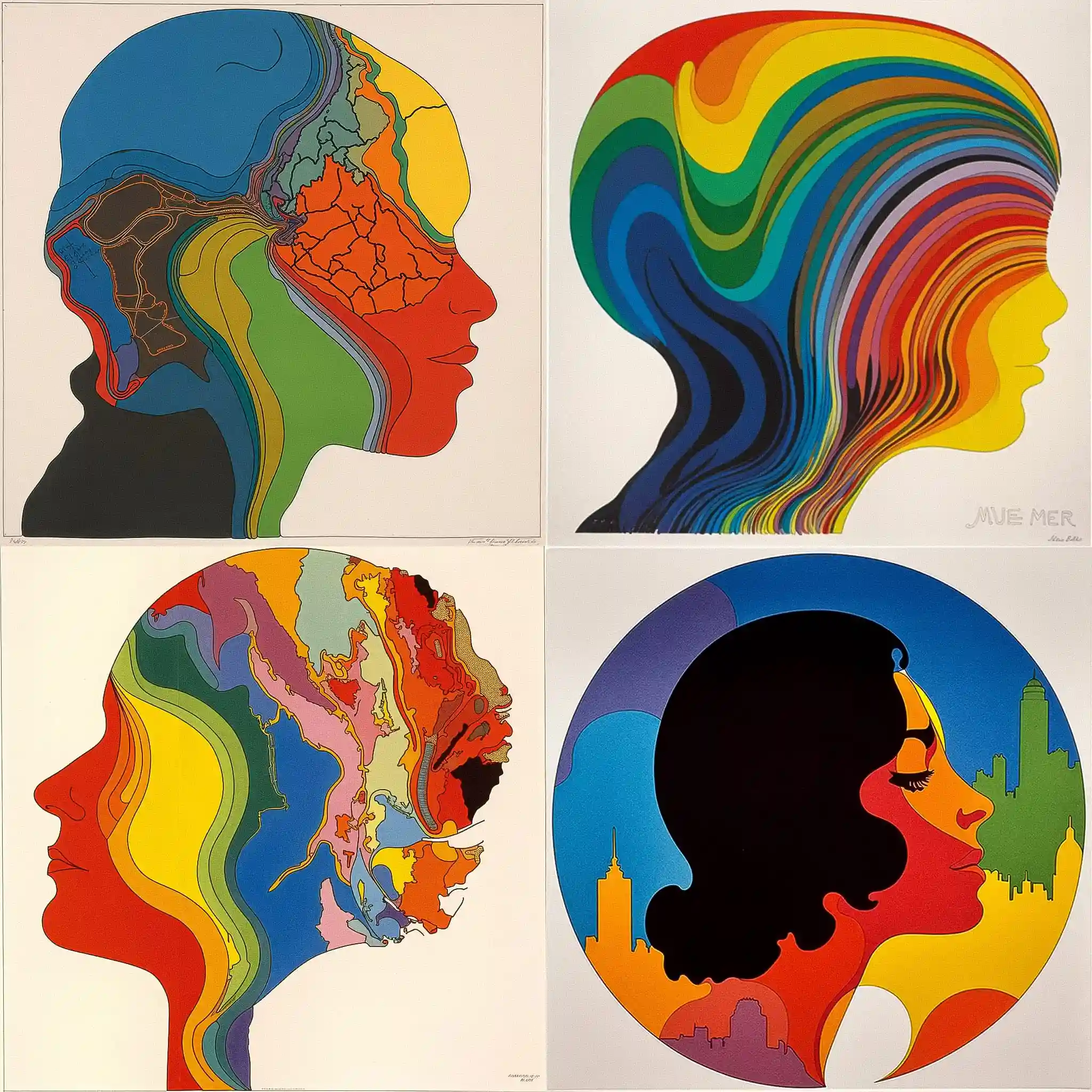 -米尔顿·格拉泽 milton glaser风格midjourney AI绘画作品