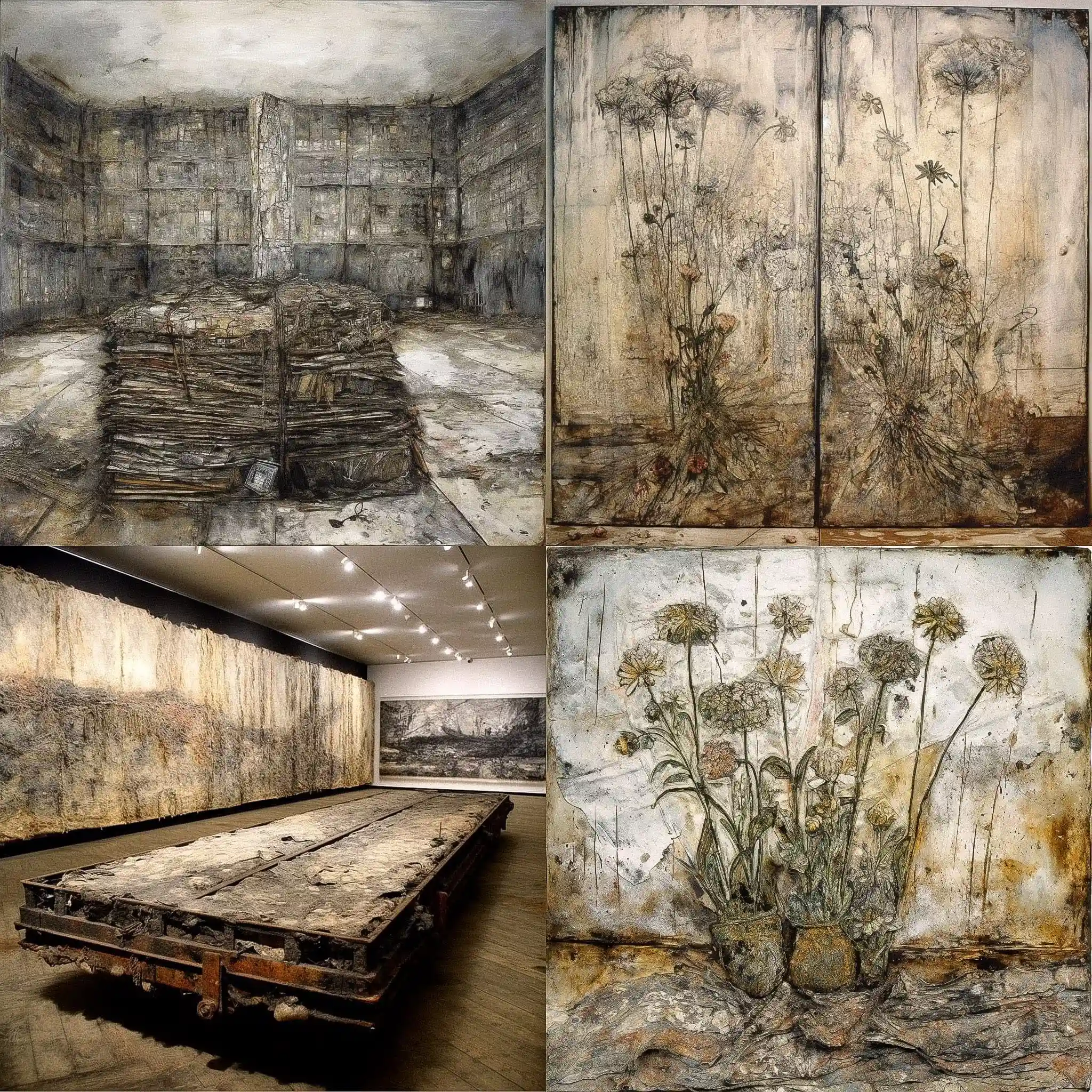 安塞尔姆·基弗 anselm kiefer风格midjourney AI绘画作品 -安塞尔姆·基弗 anselm kiefer风格midjourney AI绘画作品