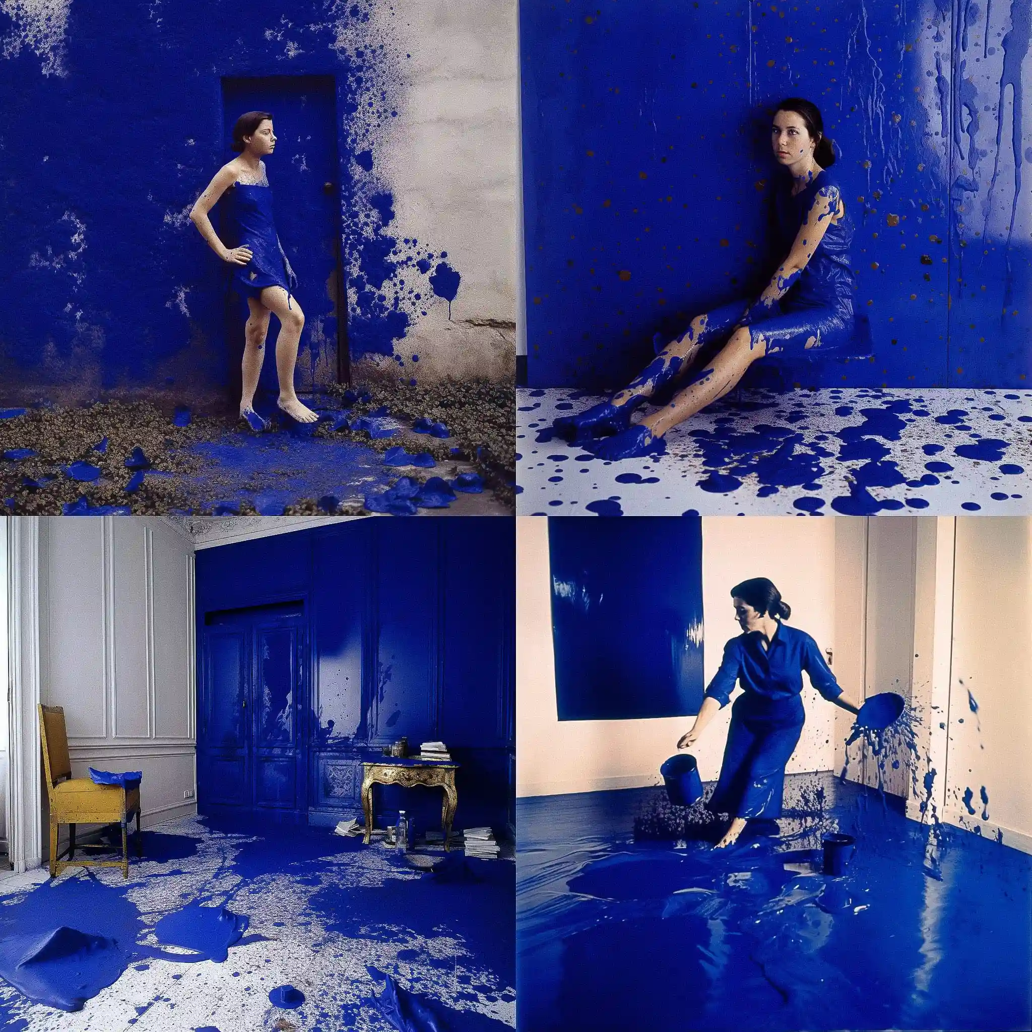 伊夫·克莱因 yves klein风格midjourney AI绘画作品 -伊夫·克莱因 yves klein风格midjourney AI绘画作品