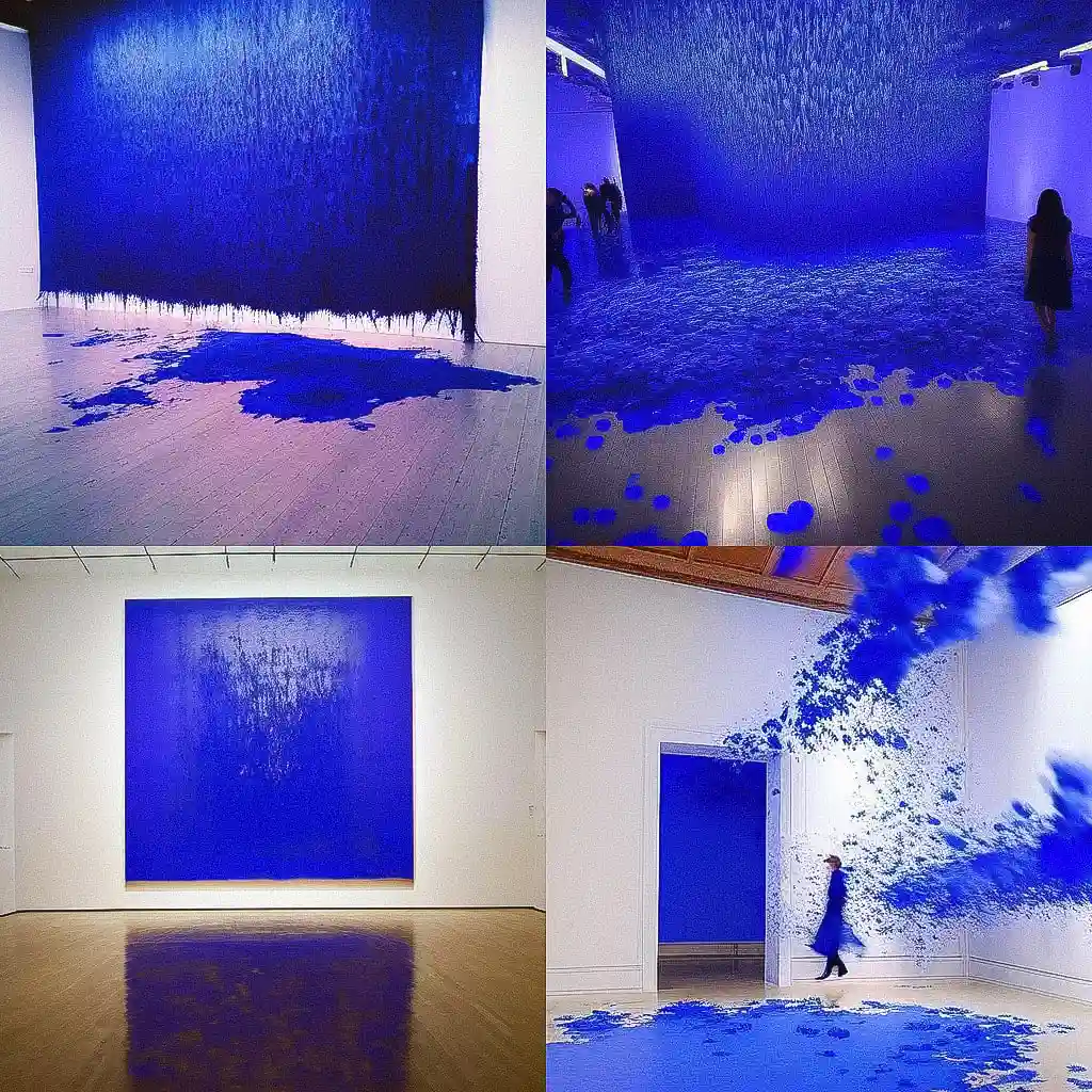 伊夫·克莱因 yves klein风格midjourney AI绘画作品 -伊夫·克莱因 yves klein风格midjourney AI绘画作品
