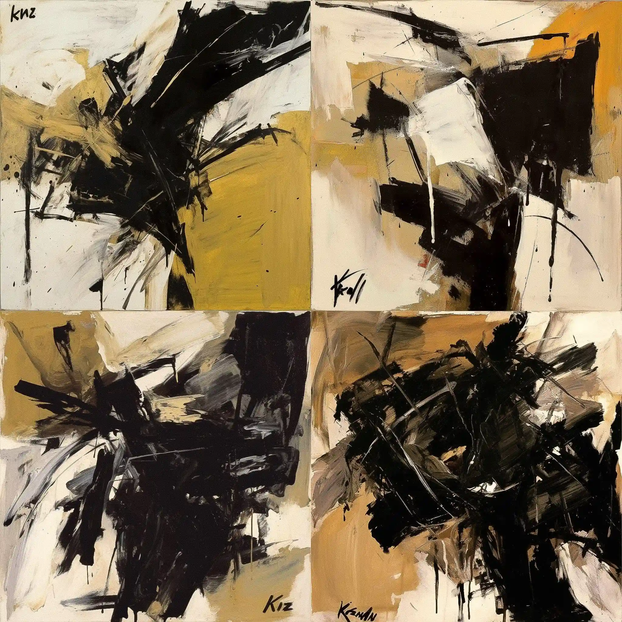 弗兰兹·克莱因 franz kline风格midjourney AI绘画作品 -弗兰兹·克莱因 franz kline风格midjourney AI绘画作品