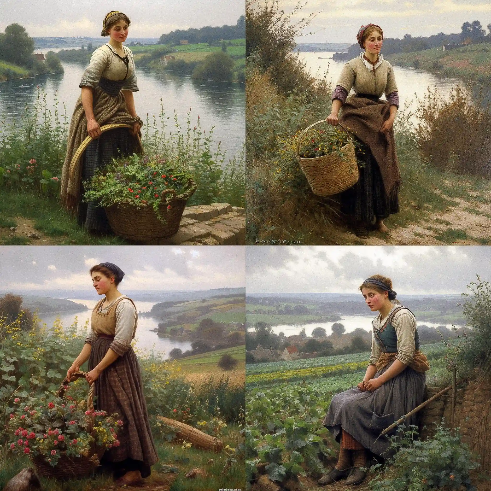 -丹尼尔·里奇韦·奈特 daniel ridgway knight风格midjourney AI绘画作品