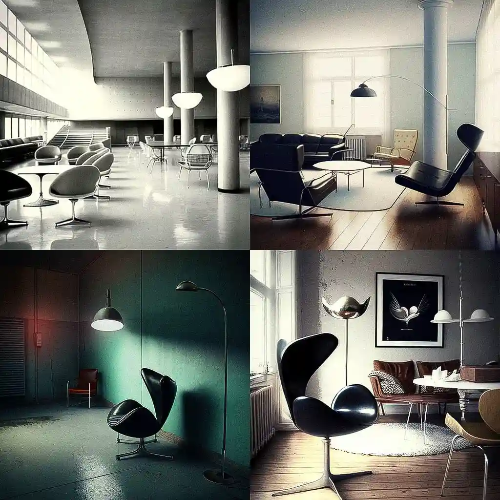 -阿恩·雅各布森 arne jacobsen风格midjourney AI绘画作品