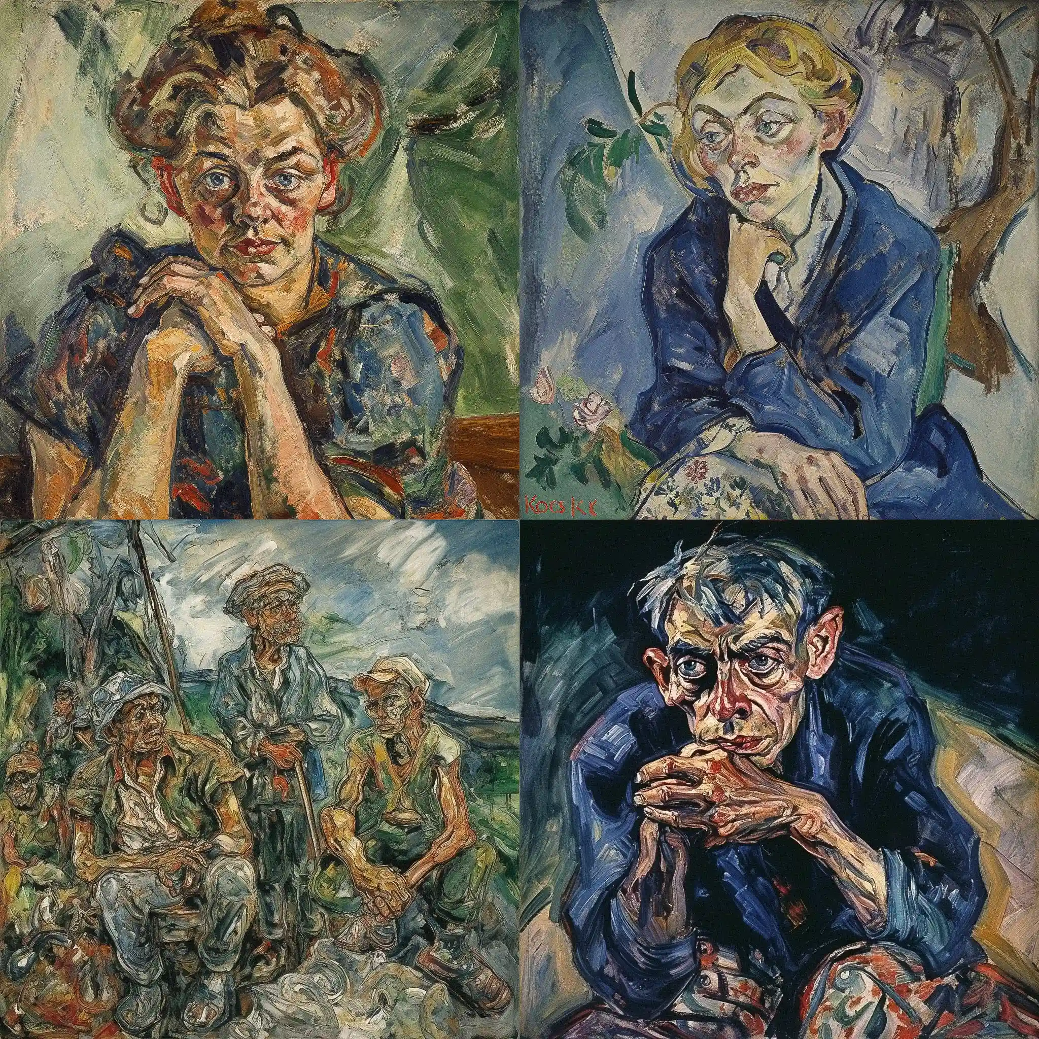奥斯卡·柯柯斯卡 oskar kokoschka风格midjourney AI绘画作品 -奥斯卡·柯柯斯卡 oskar kokoschka风格midjourney AI绘画作品