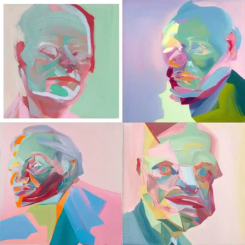 玛丽亚·拉斯尼格 maria lassnig风格midjourney AI绘画作品 -玛丽亚·拉斯尼格 maria lassnig风格midjourney AI绘画作品