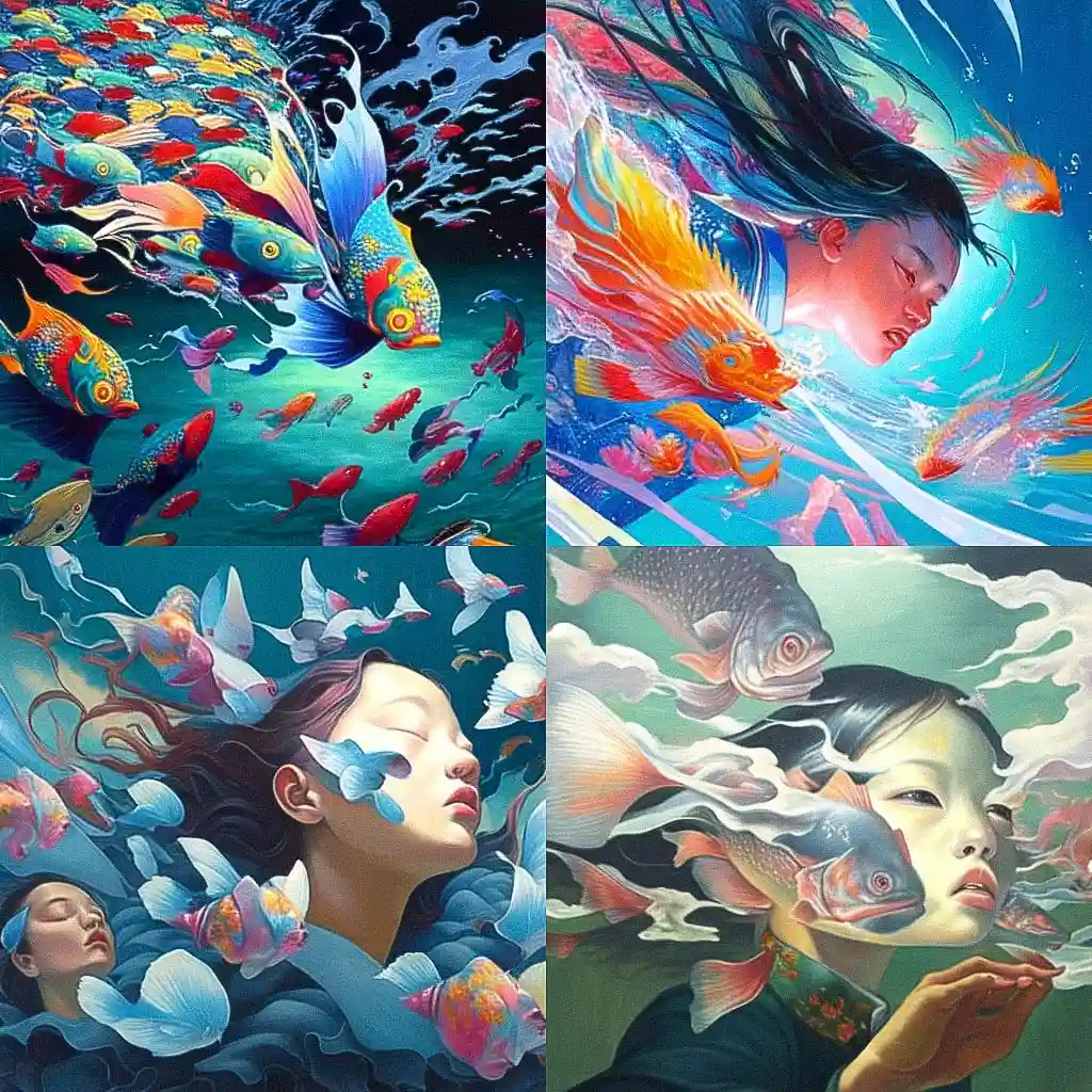 方力钧 fang lijun风格midjourney AI绘画作品 -方力钧 fang lijun风格midjourney AI绘画作品