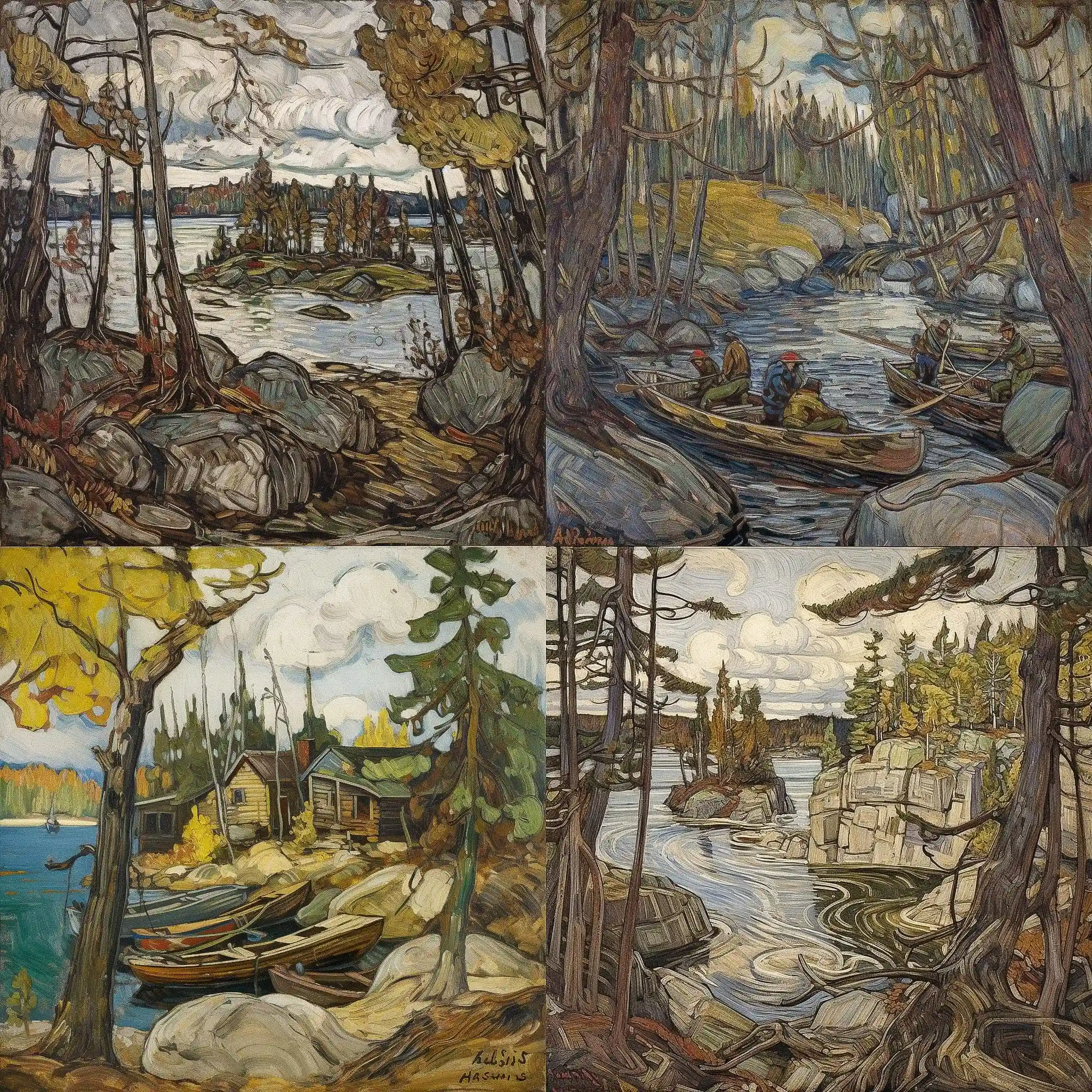 阿瑟·利斯默 arthur lismer风格midjourney AI绘画作品 -阿瑟·利斯默 arthur lismer风格midjourney AI绘画作品