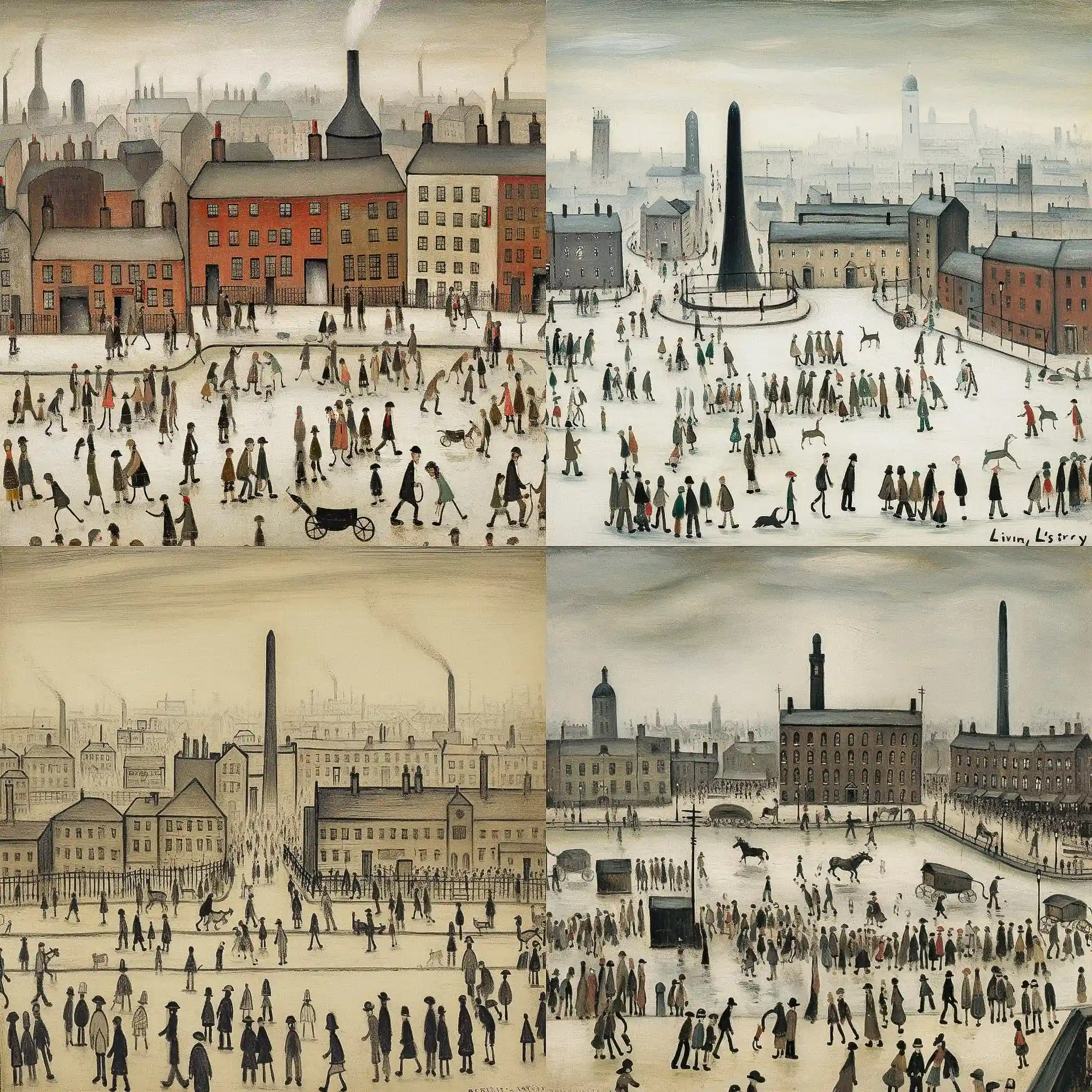 -l s lowry l s lowry风格midjourney AI绘画作品