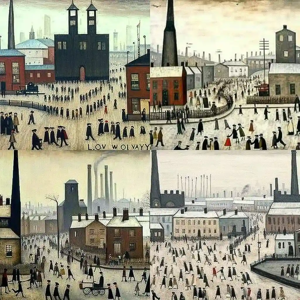 -l s lowry l s lowry风格midjourney AI绘画作品