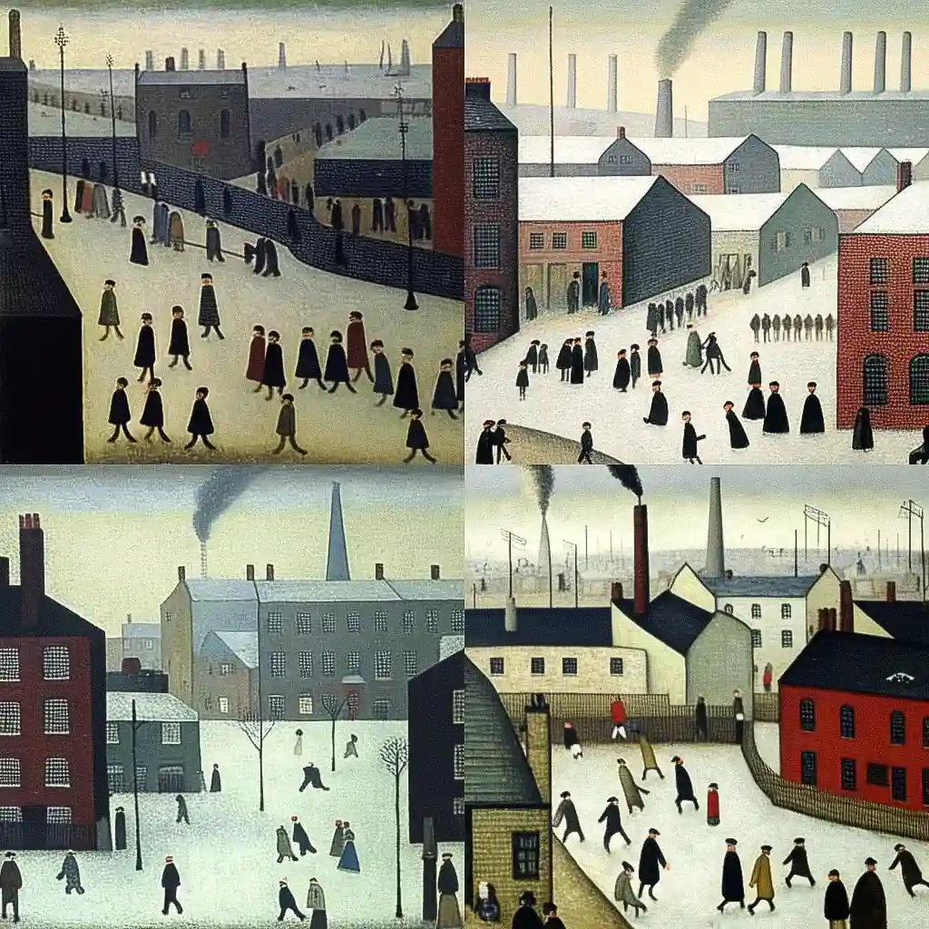 -l s lowry l s lowry风格midjourney AI绘画作品