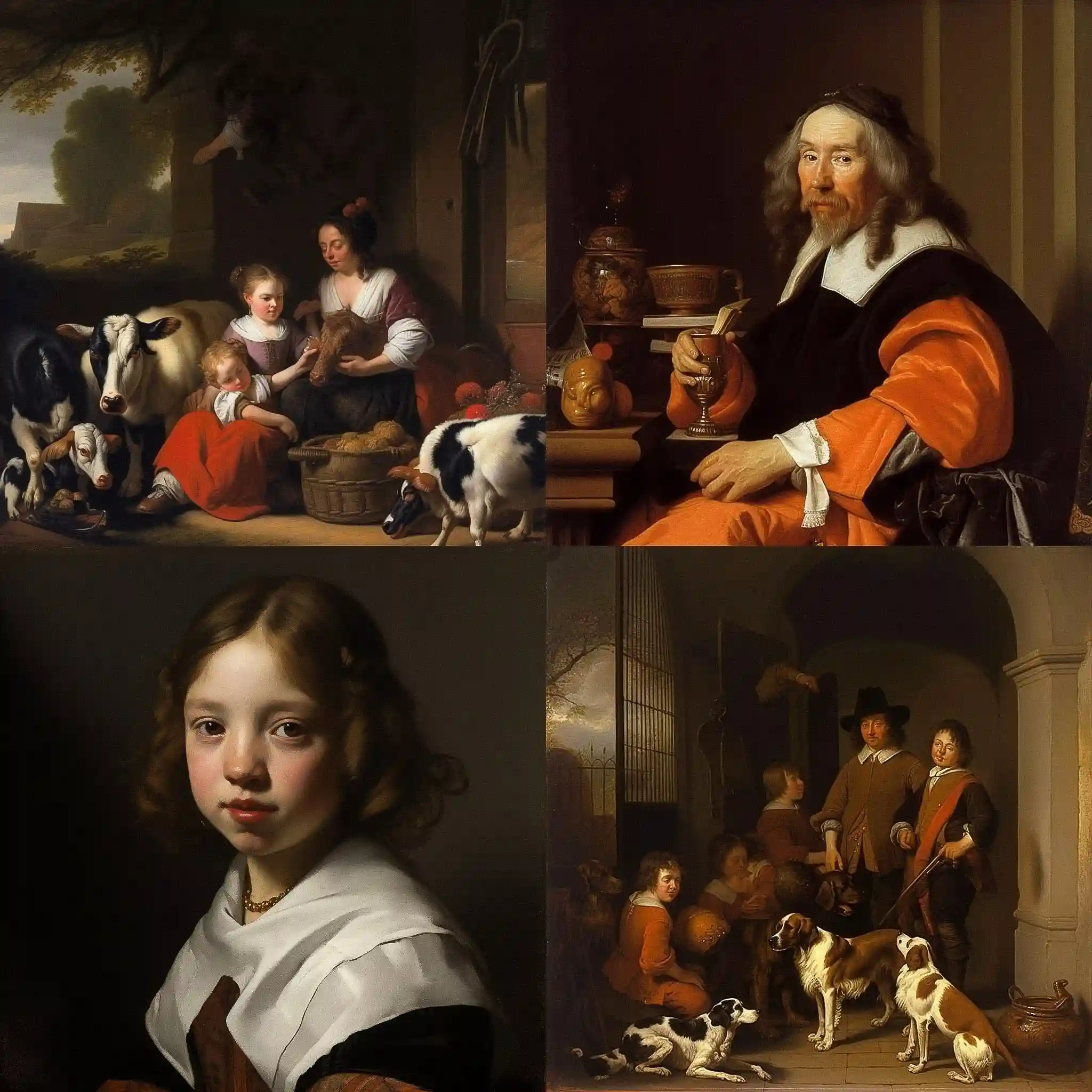 -尼古拉斯·马伊斯 nicolaes maes风格midjourney AI绘画作品