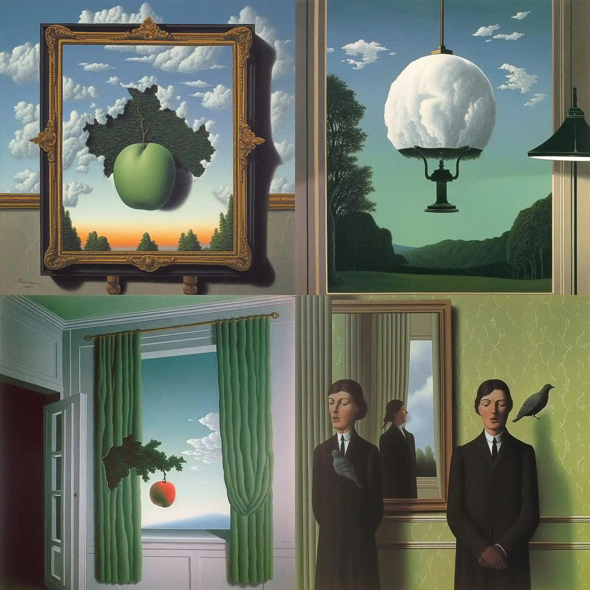 -雷内·马格利特 rene magritte风格midjourney AI绘画作品