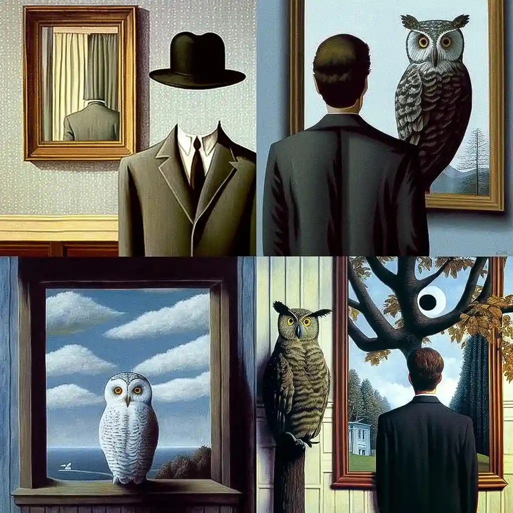 -雷内·马格利特 rene magritte风格midjourney AI绘画作品