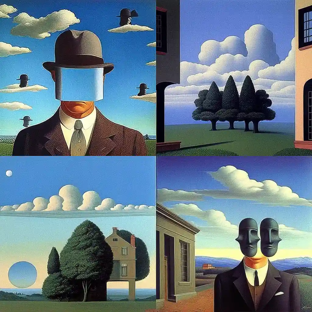 -雷内·马格利特 rene magritte风格midjourney AI绘画作品