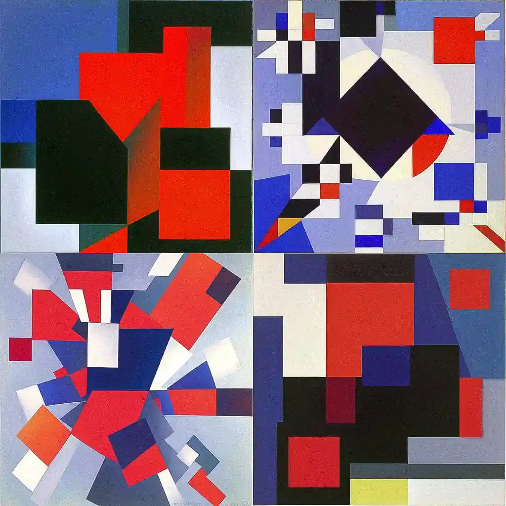 卡齐米日·马列维奇 kazimir malevich风格midjourney AI绘画作品 -卡齐米日·马列维奇 kazimir malevich风格midjourney AI绘画作品