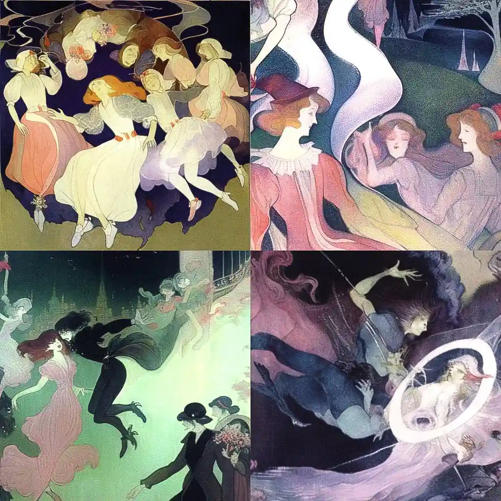 珍妮·曼门 jeanne mammen风格midjourney AI绘画作品 -珍妮·曼门 jeanne mammen风格midjourney AI绘画作品