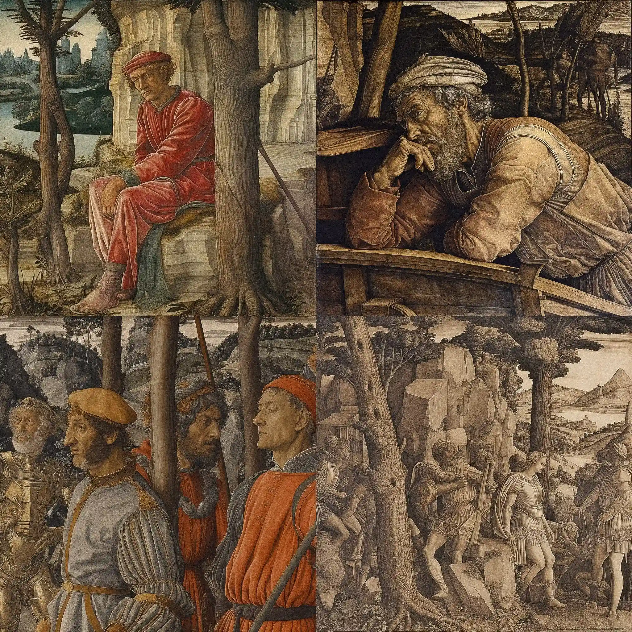 安德烈亚·曼特尼亚 andrea mantegna风格midjourney AI绘画作品 -安德烈亚·曼特尼亚 andrea mantegna风格midjourney AI绘画作品