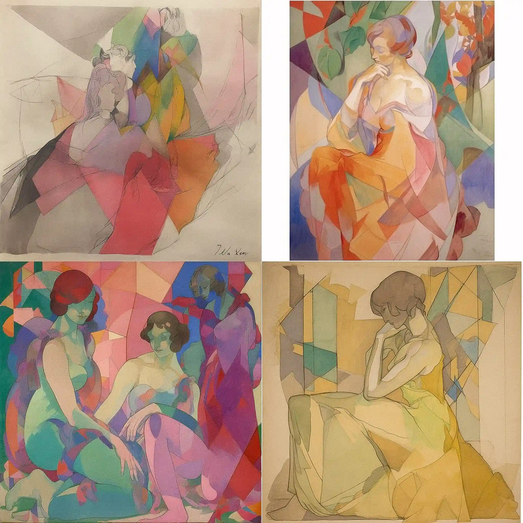 雅克·维隆 jacques villon风格midjourney AI绘画作品 -雅克·维隆 jacques villon风格midjourney AI绘画作品