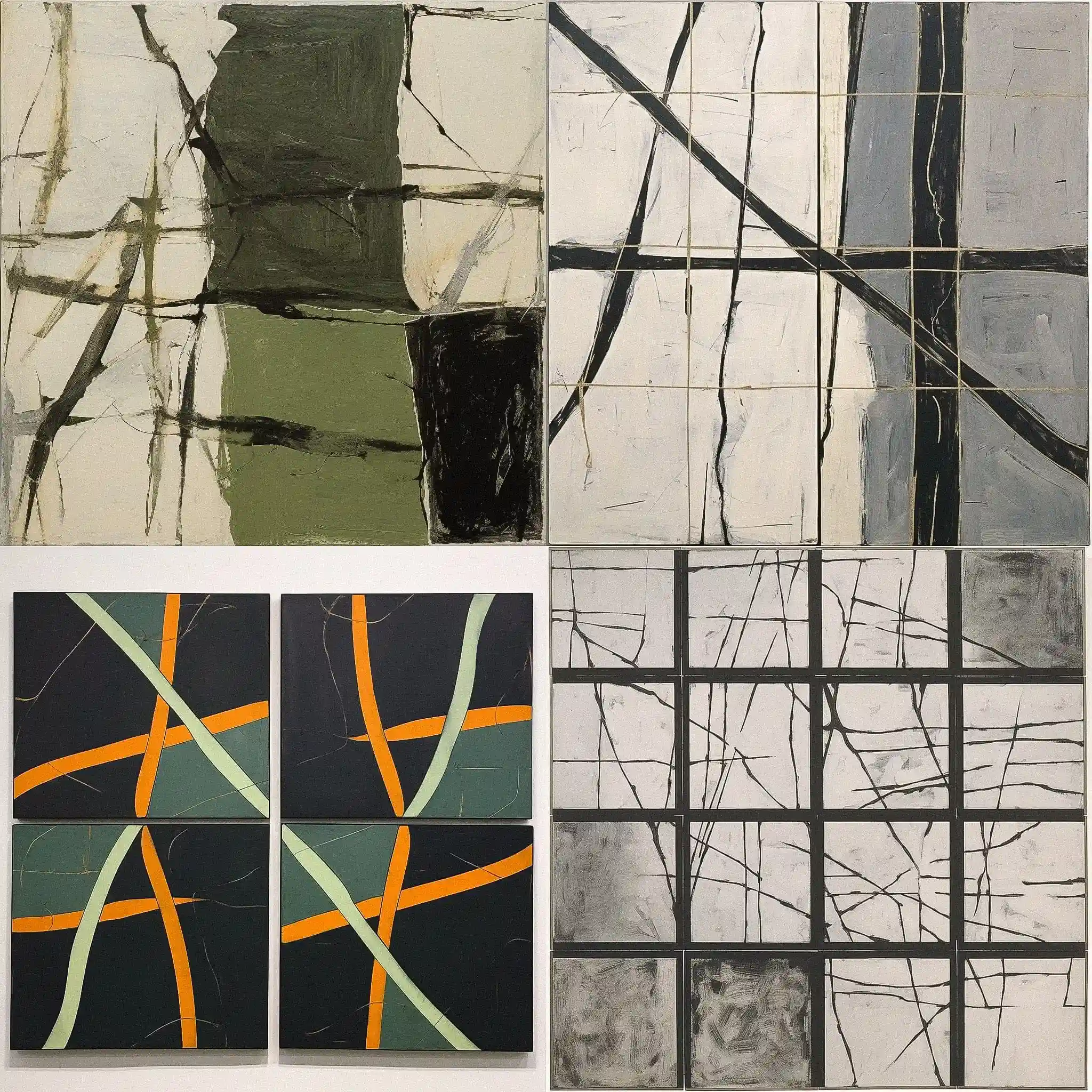 布莱斯·马丁 brice marden风格midjourney AI绘画作品 -布莱斯·马丁 brice marden风格midjourney AI绘画作品