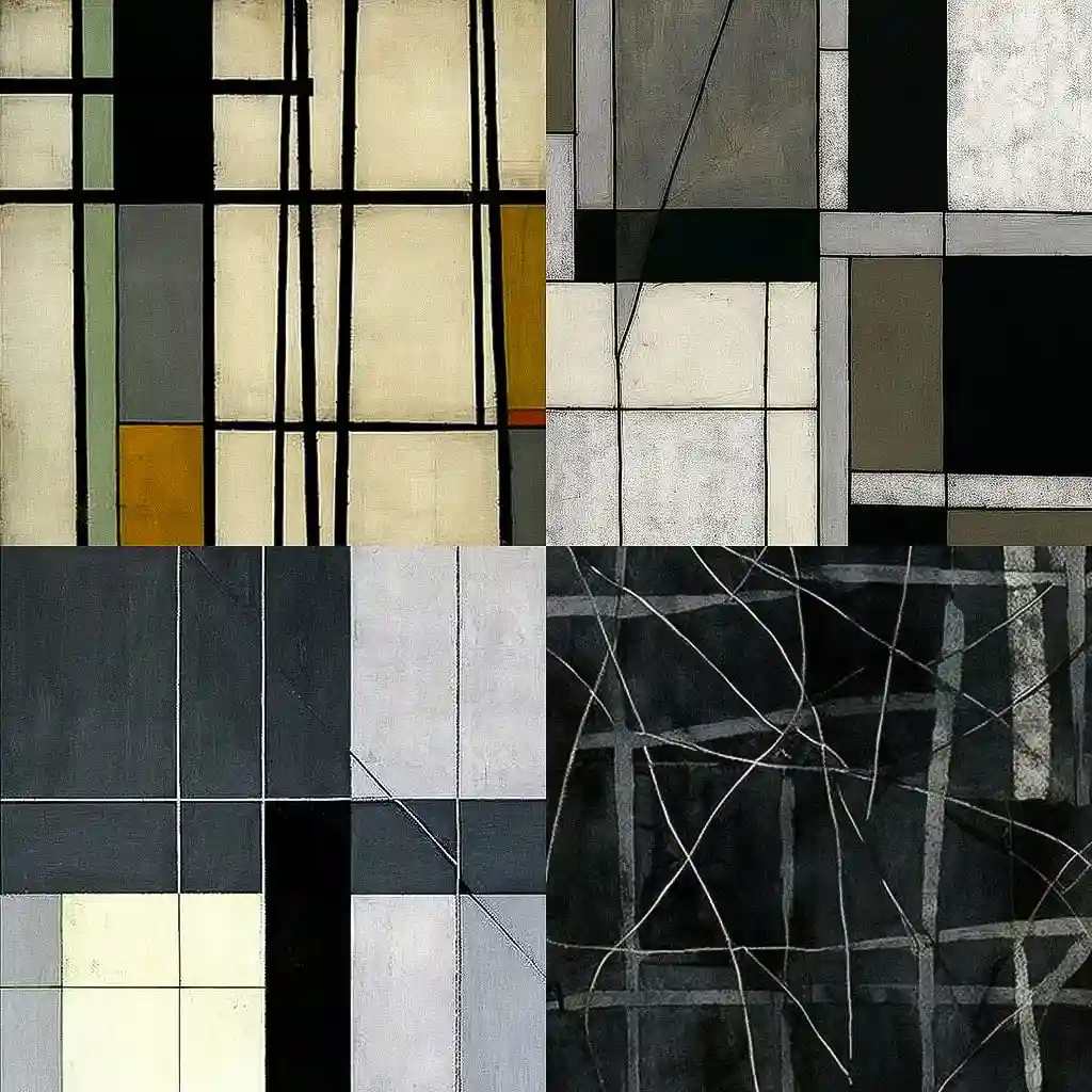 布莱斯·马丁 brice marden风格midjourney AI绘画作品 -布莱斯·马丁 brice marden风格midjourney AI绘画作品