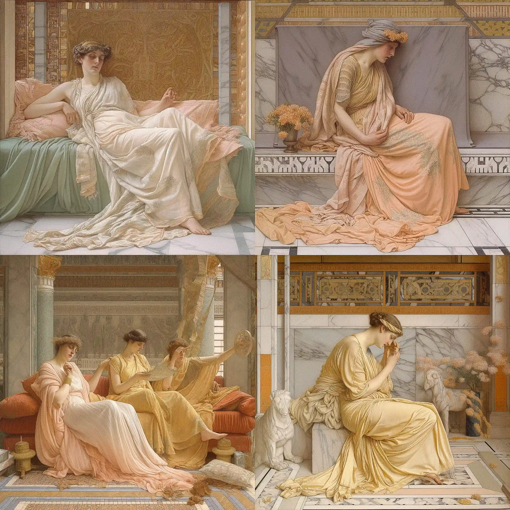 阿尔伯特·约瑟夫·穆尔 albert joseph moore风格midjourney AI绘画作品 -阿尔伯特·约瑟夫·穆尔 albert joseph moore风格midjourney AI绘画作品