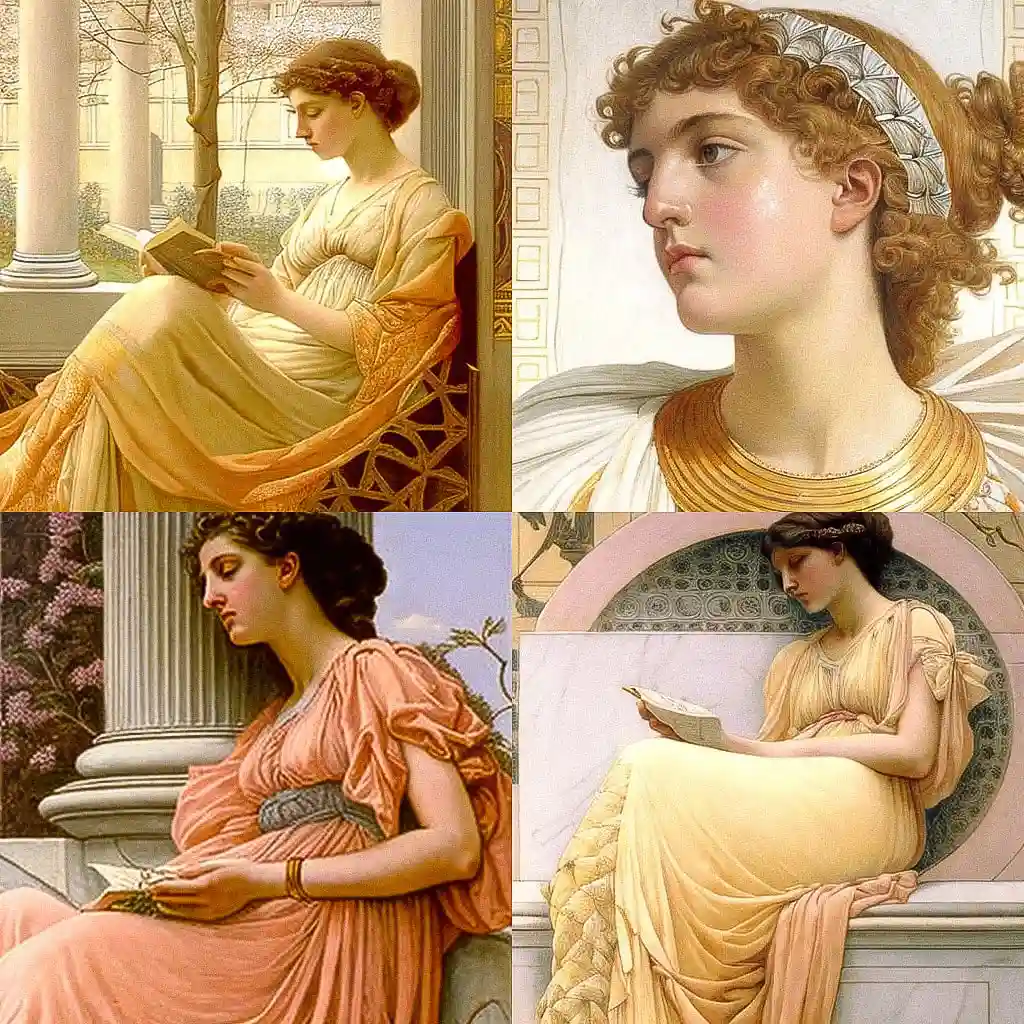 阿尔伯特·约瑟夫·穆尔 albert joseph moore风格midjourney AI绘画作品 -阿尔伯特·约瑟夫·穆尔 albert joseph moore风格midjourney AI绘画作品