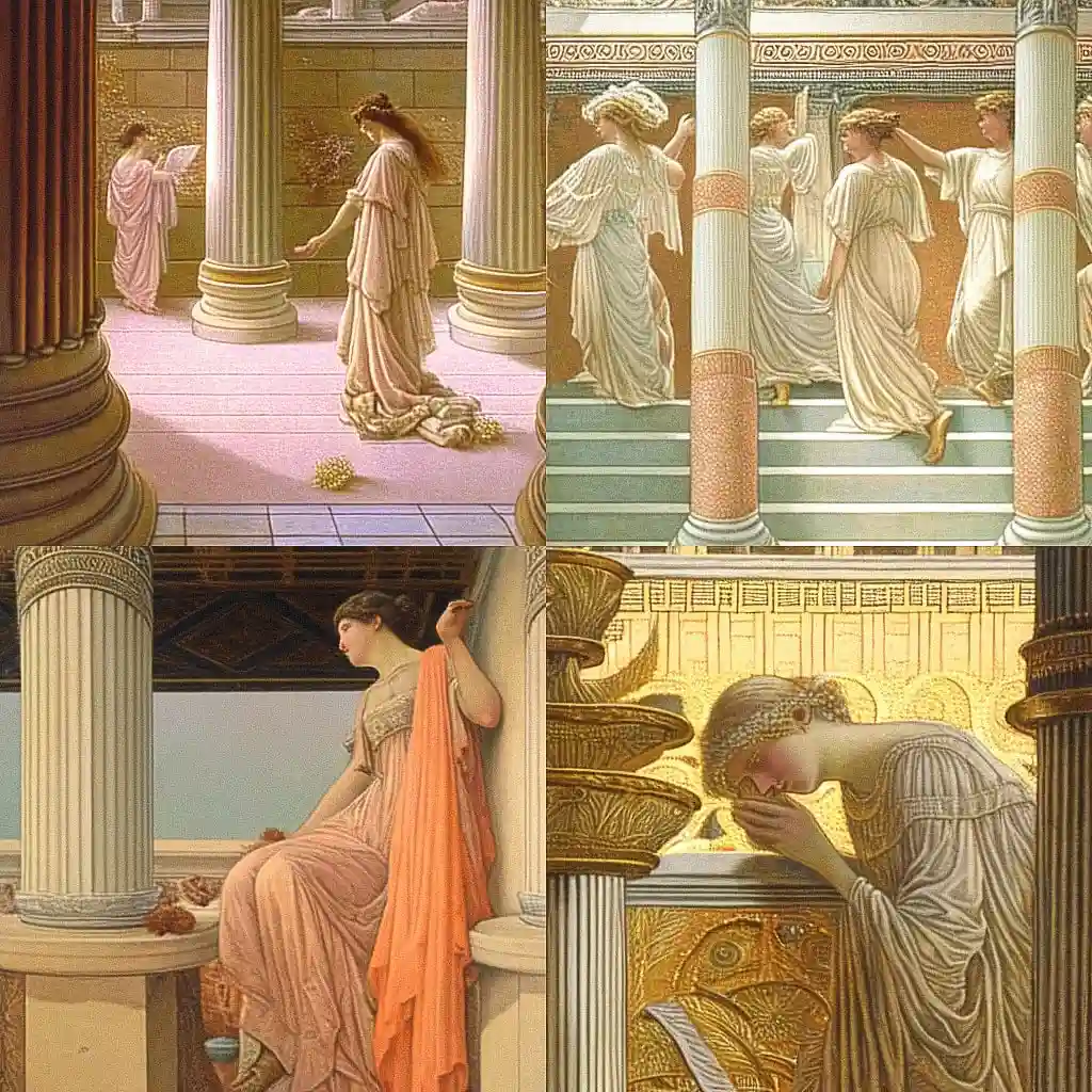 阿尔伯特·约瑟夫·穆尔 albert joseph moore风格midjourney AI绘画作品 -阿尔伯特·约瑟夫·穆尔 albert joseph moore风格midjourney AI绘画作品