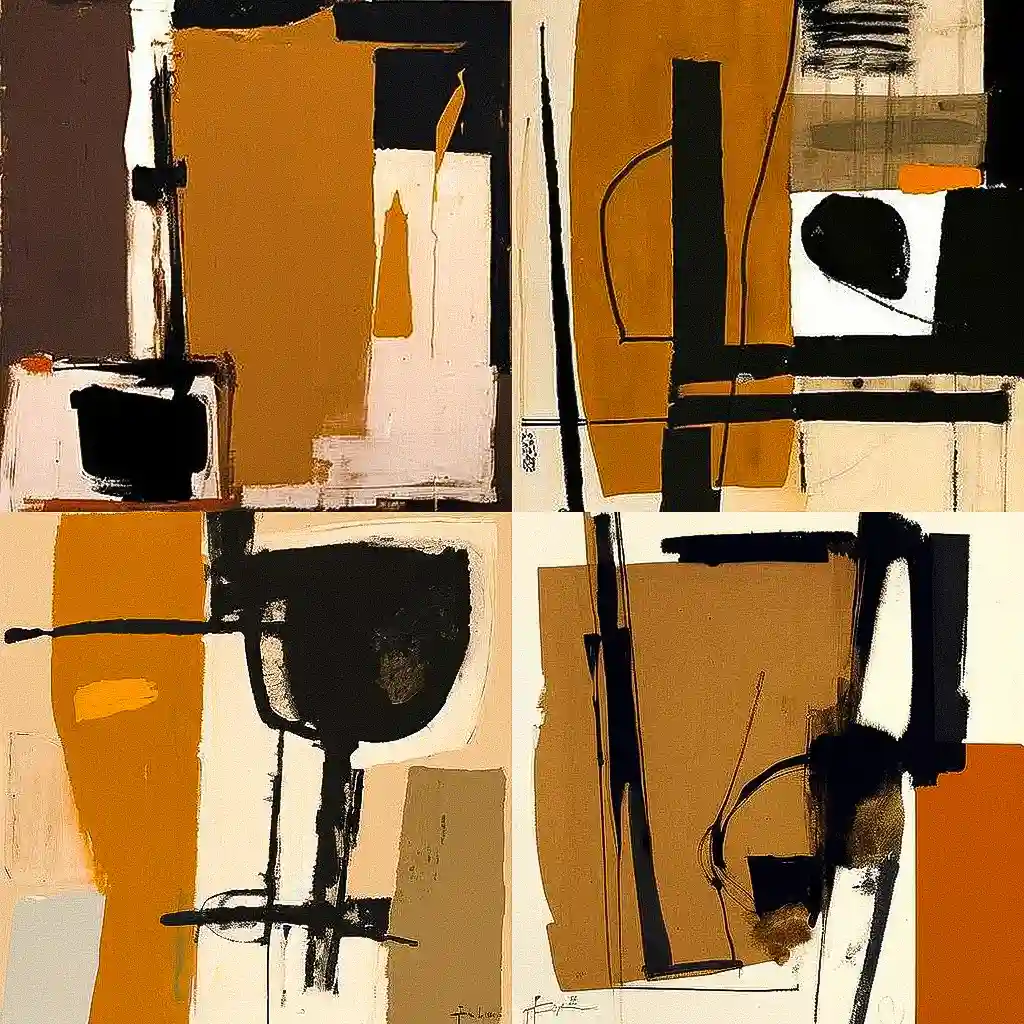 罗伯特·马瑟威尔 robert motherwell风格midjourney AI绘画作品 -罗伯特·马瑟威尔 robert motherwell风格midjourney AI绘画作品