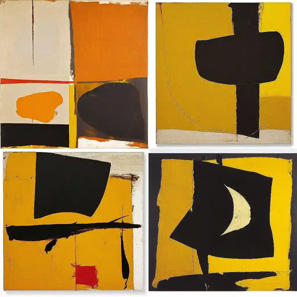 罗伯特·马瑟威尔 robert motherwell风格midjourney AI绘画作品 -罗伯特·马瑟威尔 robert motherwell风格midjourney AI绘画作品