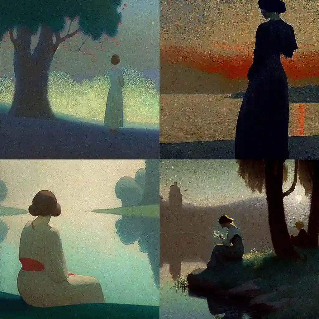 阿尔芬斯·奥斯贝特 alphonse osbert风格midjourney AI绘画作品 -阿尔芬斯·奥斯贝特 alphonse osbert风格midjourney AI绘画作品