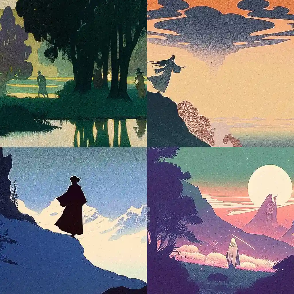 阿尔芬斯·奥斯贝特 alphonse osbert风格midjourney AI绘画作品 -阿尔芬斯·奥斯贝特 alphonse osbert风格midjourney AI绘画作品