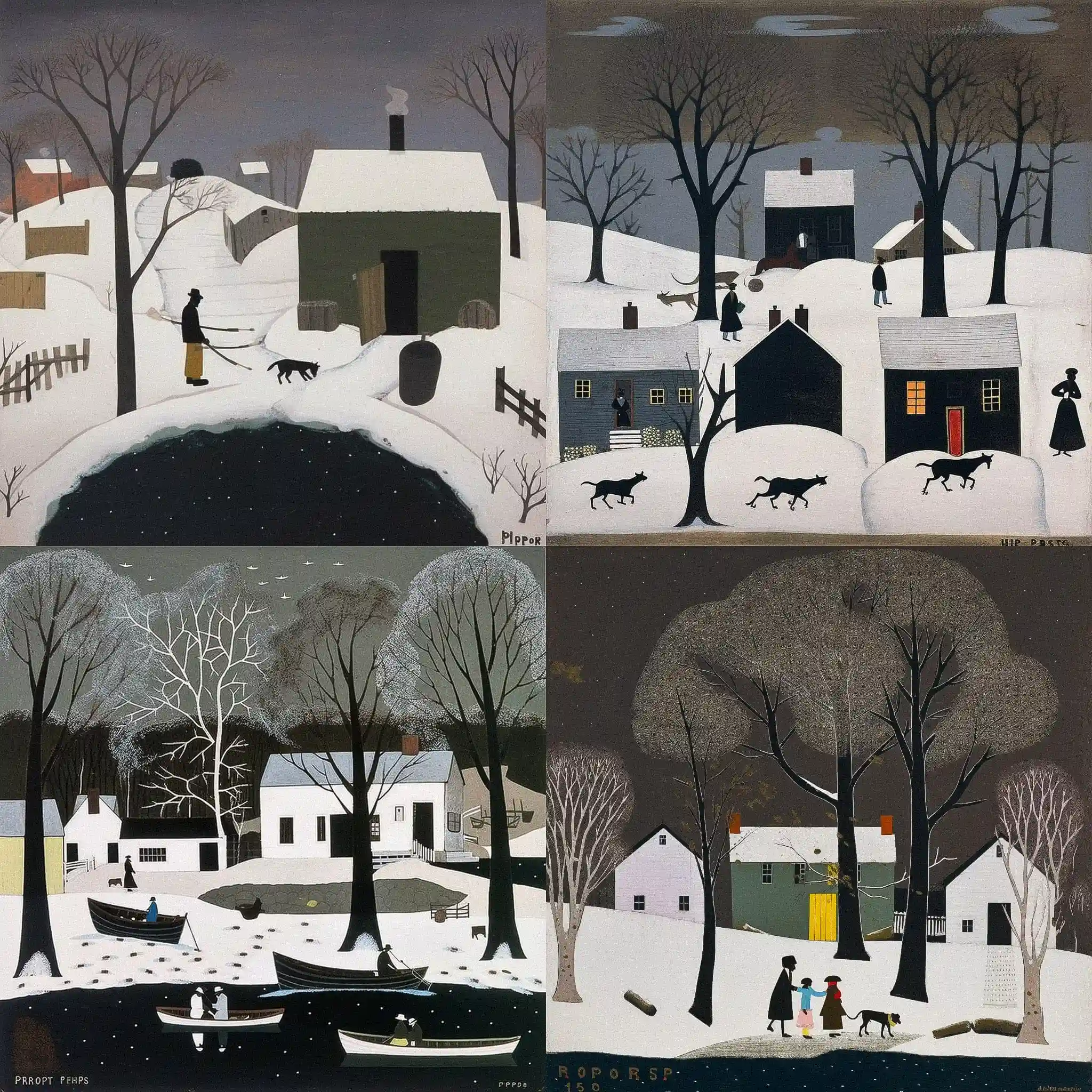 霍勒斯·皮平 horace pippin风格midjourney AI绘画作品 -霍勒斯·皮平 horace pippin风格midjourney AI绘画作品