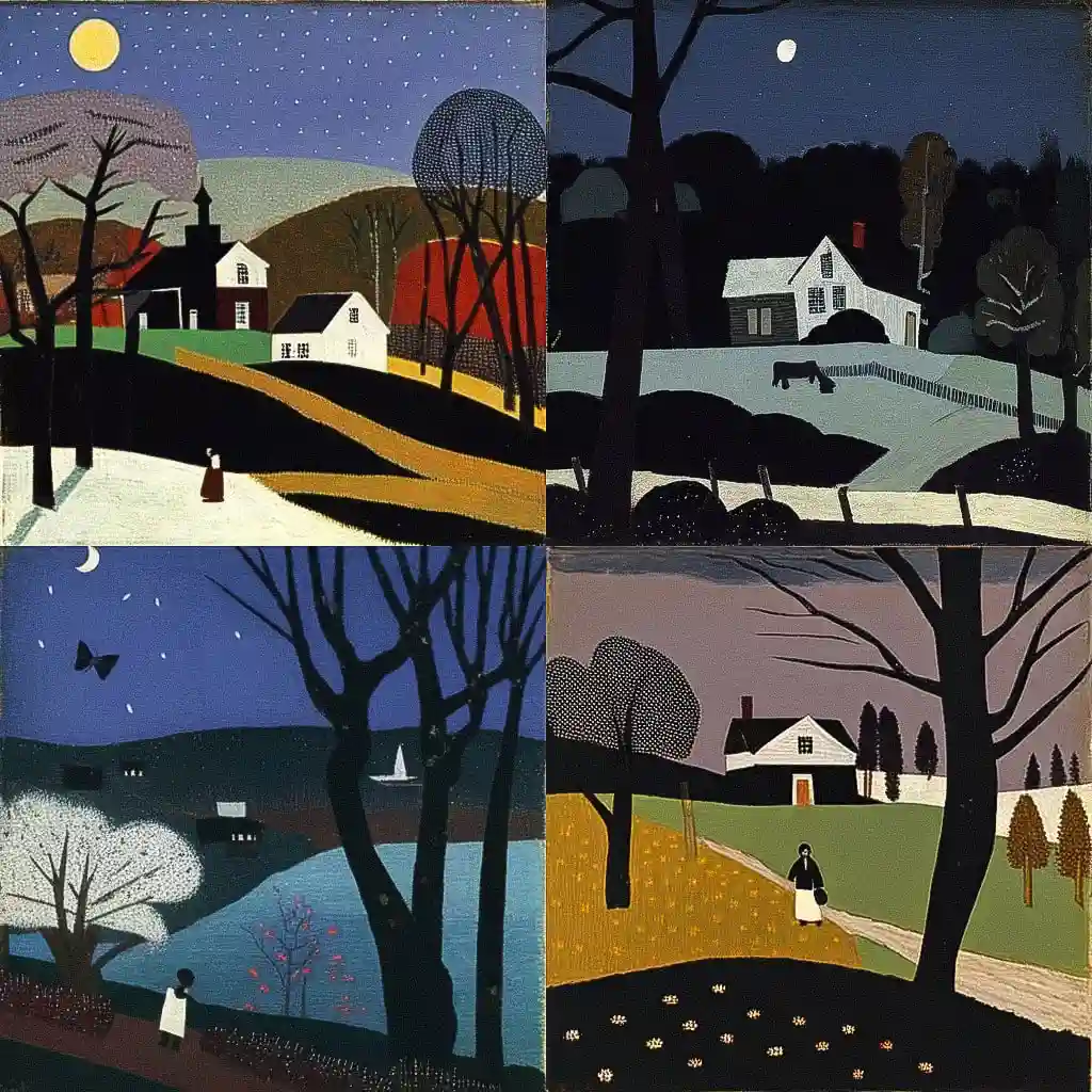 霍勒斯·皮平 horace pippin风格midjourney AI绘画作品 -霍勒斯·皮平 horace pippin风格midjourney AI绘画作品
