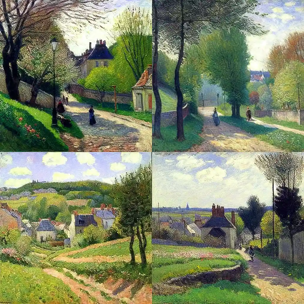 -卡米尔·毕沙罗 camille pissarro风格midjourney AI绘画作品