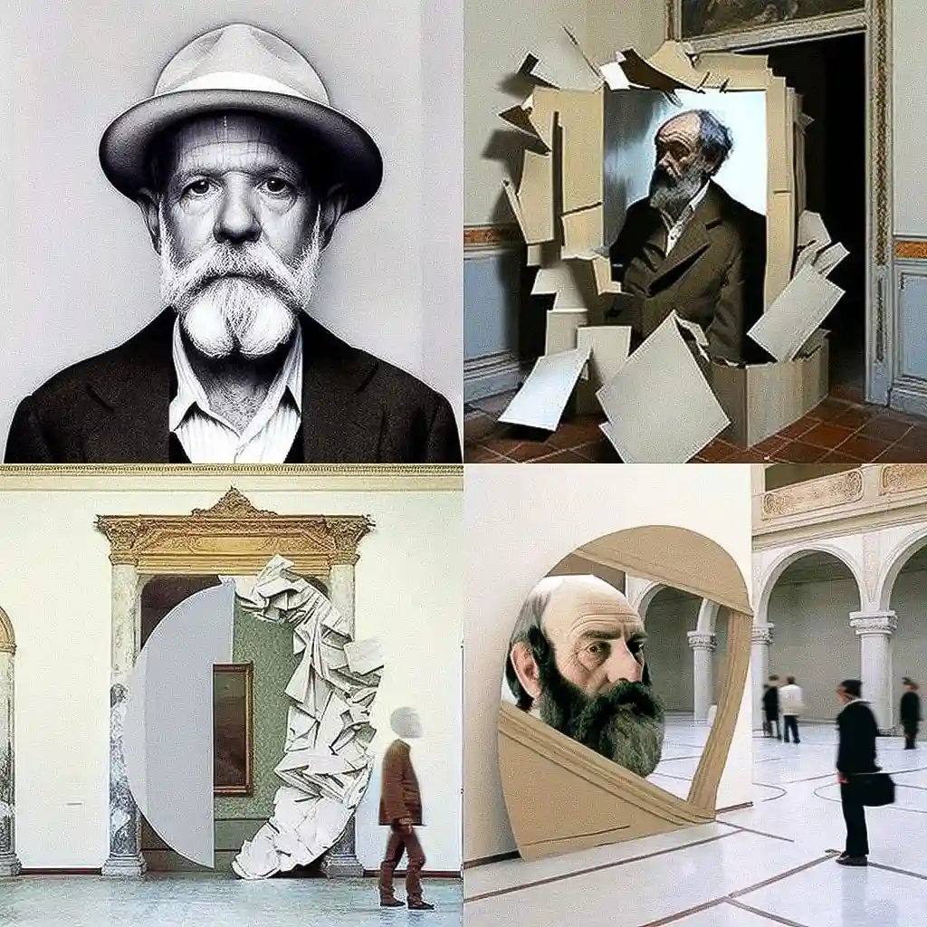 米开朗基罗·皮斯托莱托 michelangelo pistoletto风格midjourney AI绘画作品 -米开朗基罗·皮斯托莱托 michelangelo pistoletto风格midjourney AI绘画作品