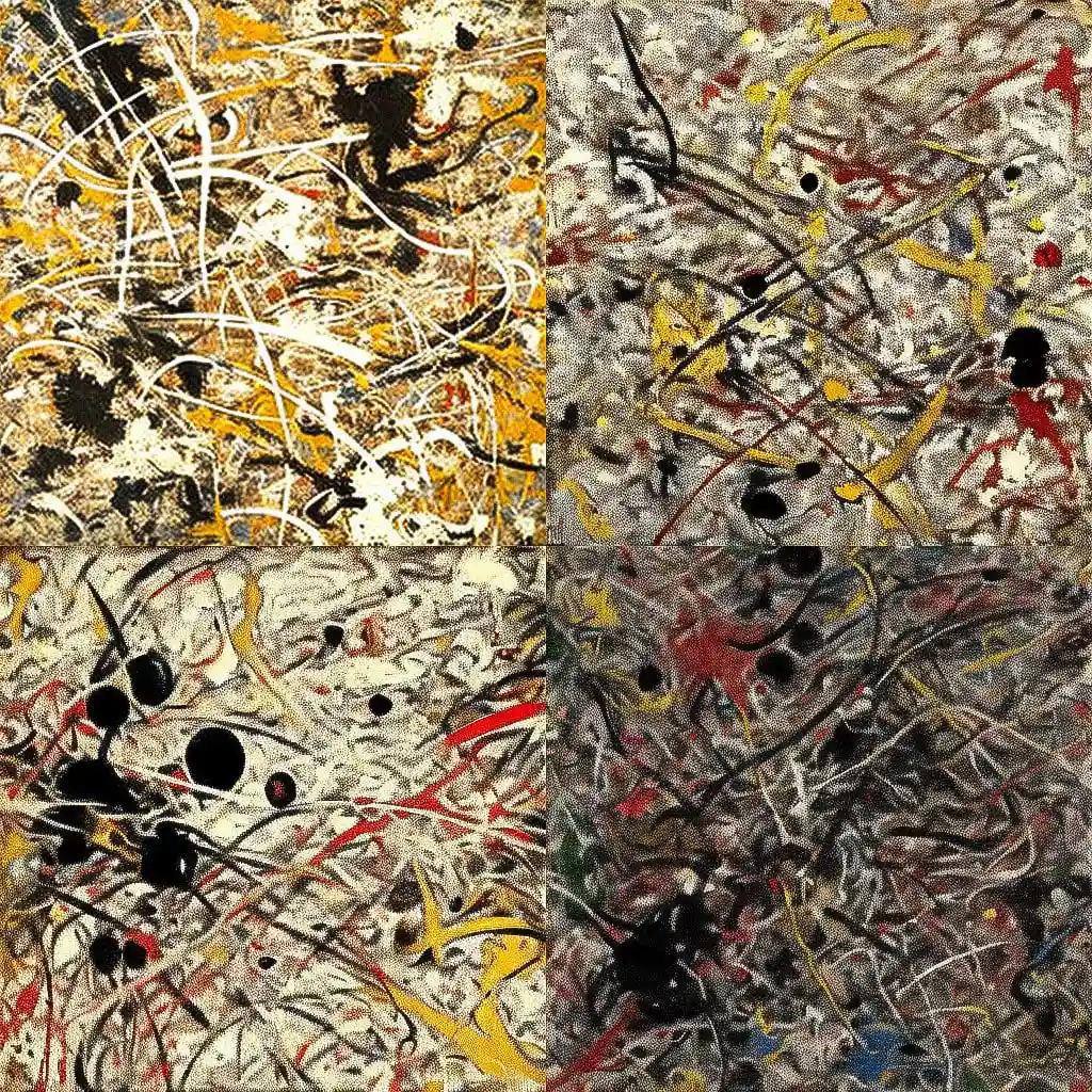杰克逊·波洛克 jackson pollock风格midjourney AI绘画作品 -杰克逊·波洛克 jackson pollock风格midjourney AI绘画作品