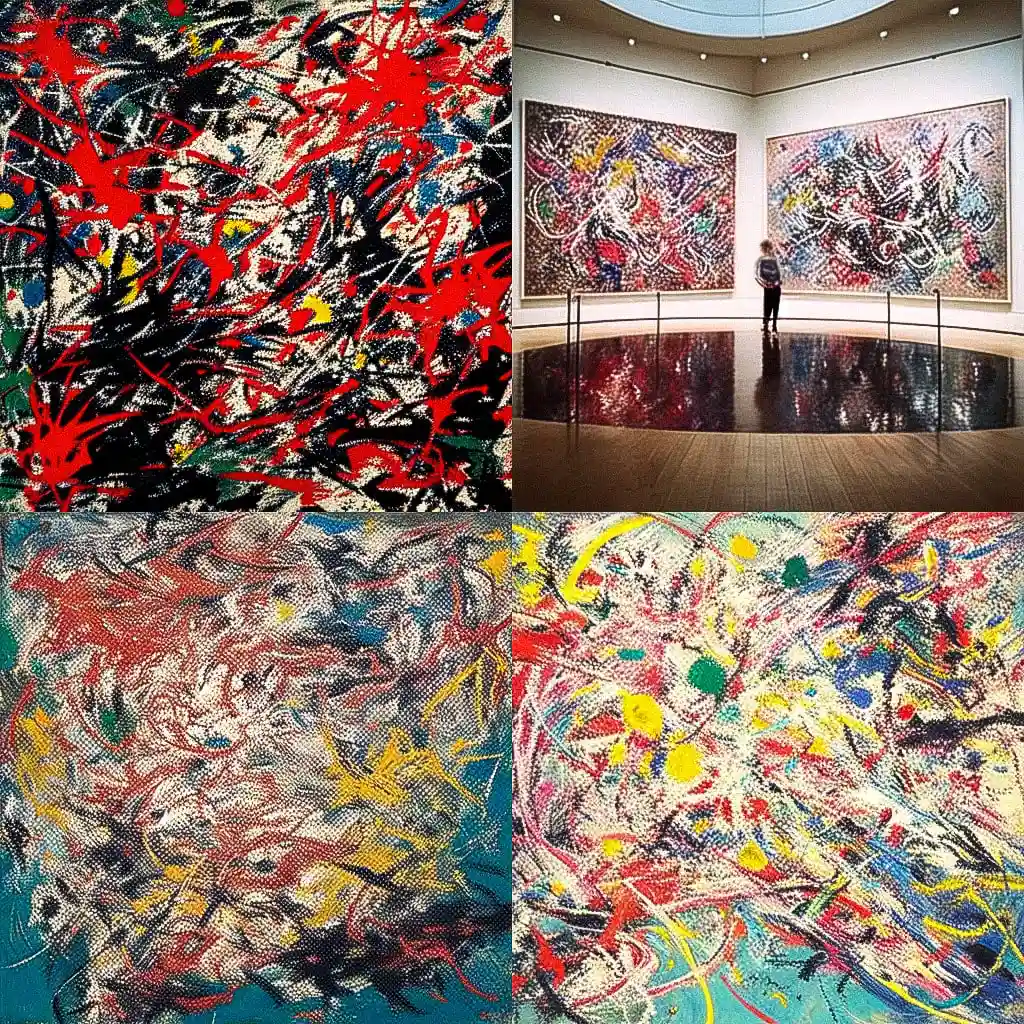 杰克逊·波洛克 jackson pollock风格midjourney AI绘画作品 -杰克逊·波洛克 jackson pollock风格midjourney AI绘画作品