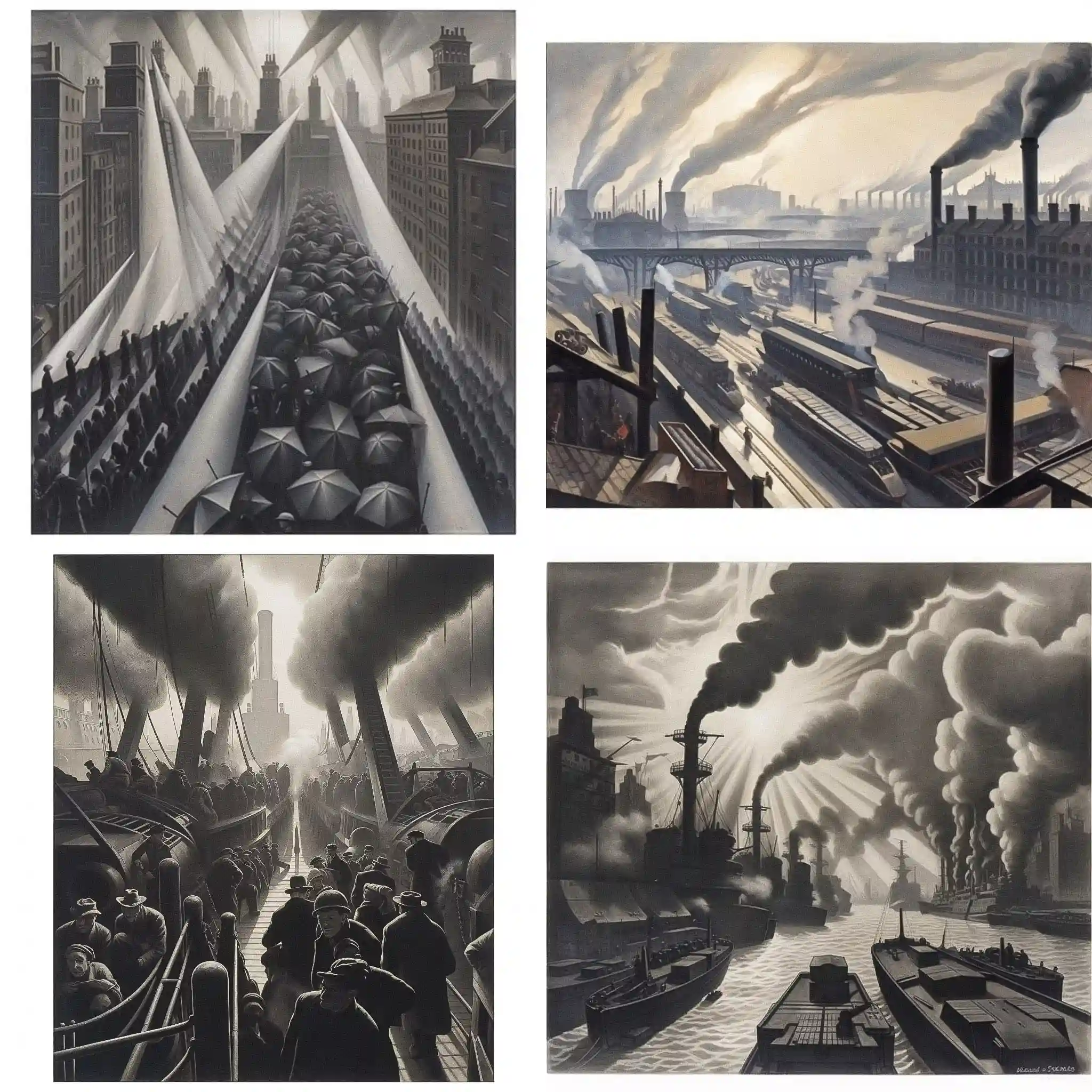 -Christopher r w nevinson christopher r w nevinson风格midjourney AI绘画作品