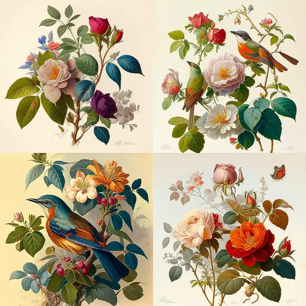 pierre joseph redoute pierre joseph redoute风格midjourney AI绘画作品 -pierre joseph redoute pierre joseph redoute风格midjourney AI绘画作品