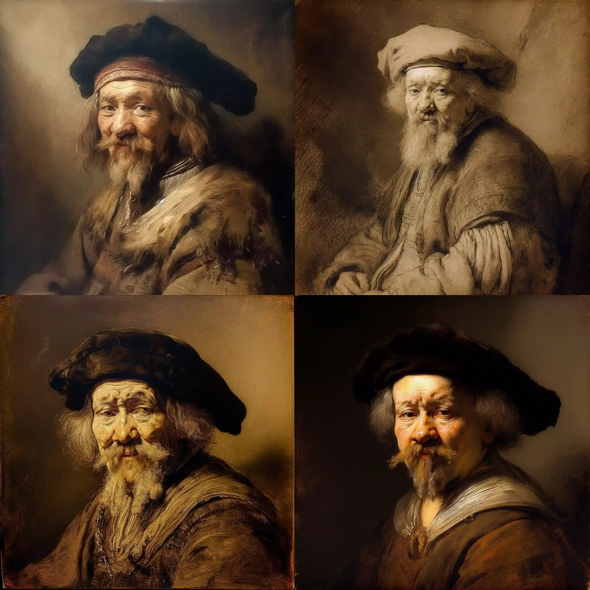 -雷姆布兰特 rembrandt harmenszoon van rijn风格midjourney AI绘画作品