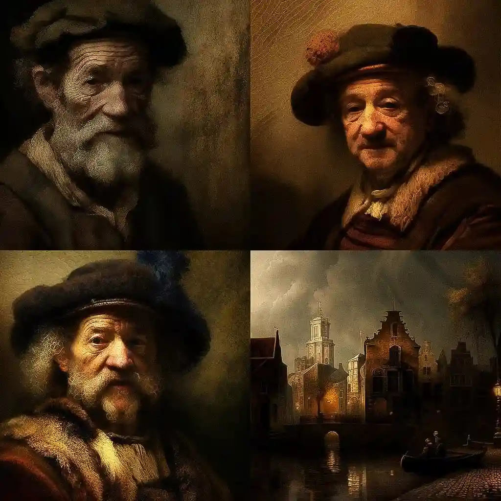 -雷姆布兰特 rembrandt harmenszoon van rijn风格midjourney AI绘画作品