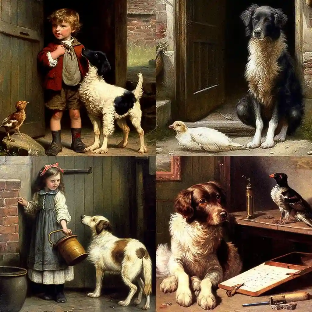 布里顿·里维尔 briton riviere风格midjourney AI绘画作品 -布里顿·里维尔 briton riviere风格midjourney AI绘画作品