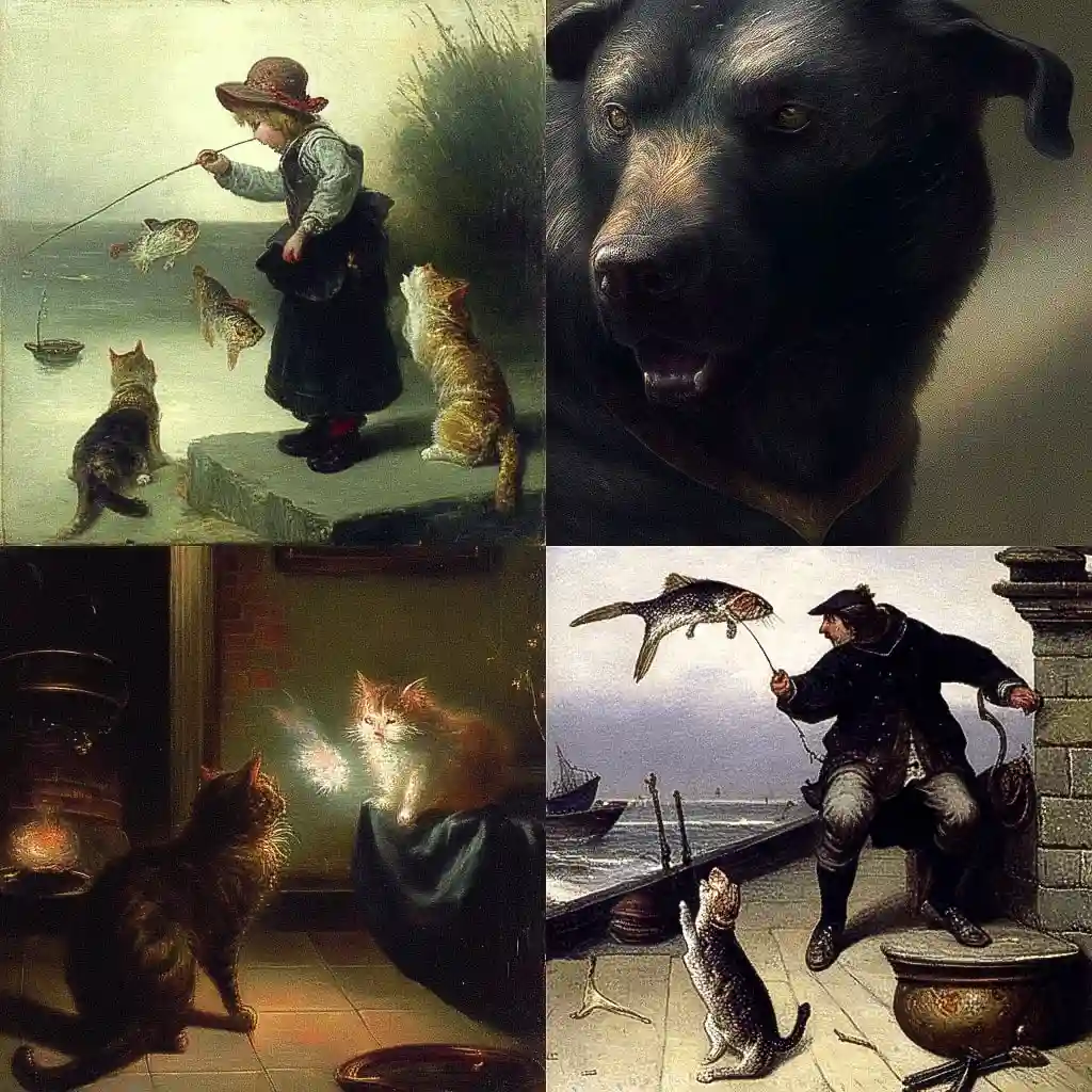 布里顿·里维尔 briton riviere风格midjourney AI绘画作品 -布里顿·里维尔 briton riviere风格midjourney AI绘画作品