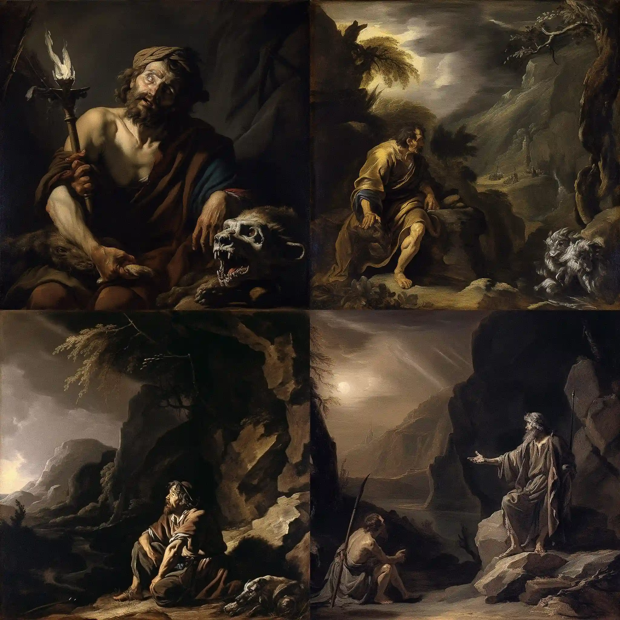 萨尔瓦托尔·罗萨 salvator rosa风格midjourney AI绘画作品 -萨尔瓦托尔·罗萨 salvator rosa风格midjourney AI绘画作品