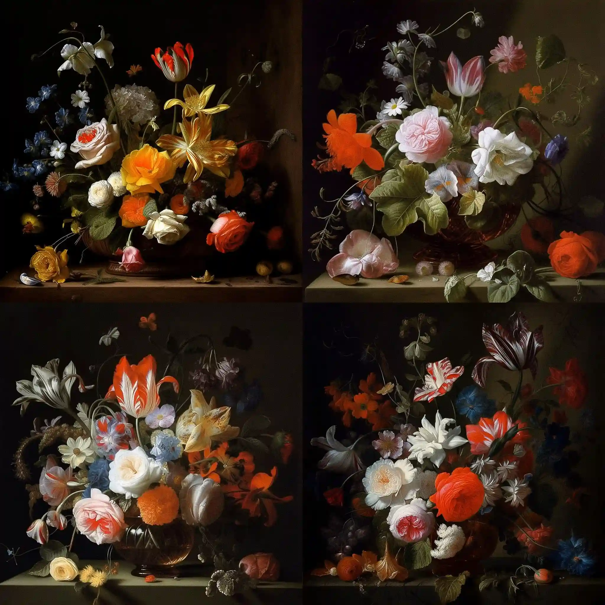 瑞切尔·洛伊什 rachel ruysch风格midjourney AI绘画作品 -瑞切尔·洛伊什 rachel ruysch风格midjourney AI绘画作品