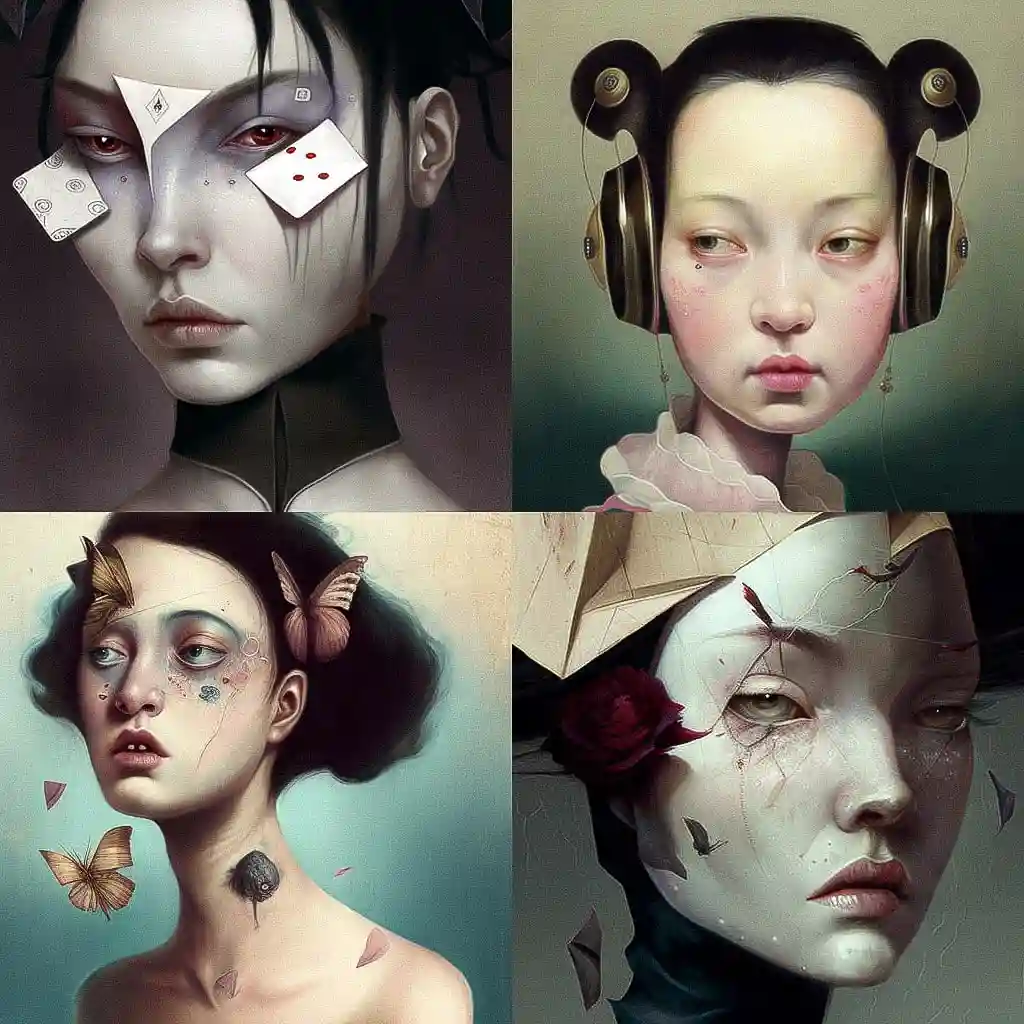 -阿法琳·萨杰迪 afarin sajedi风格midjourney AI绘画作品