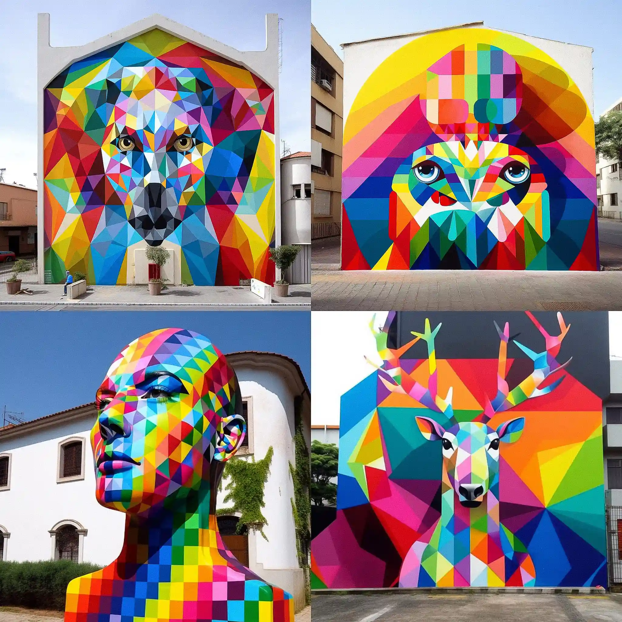 奥库达·桑米格尔 okuda san miguel风格midjourney AI绘画作品 -奥库达·桑米格尔 okuda san miguel风格midjourney AI绘画作品