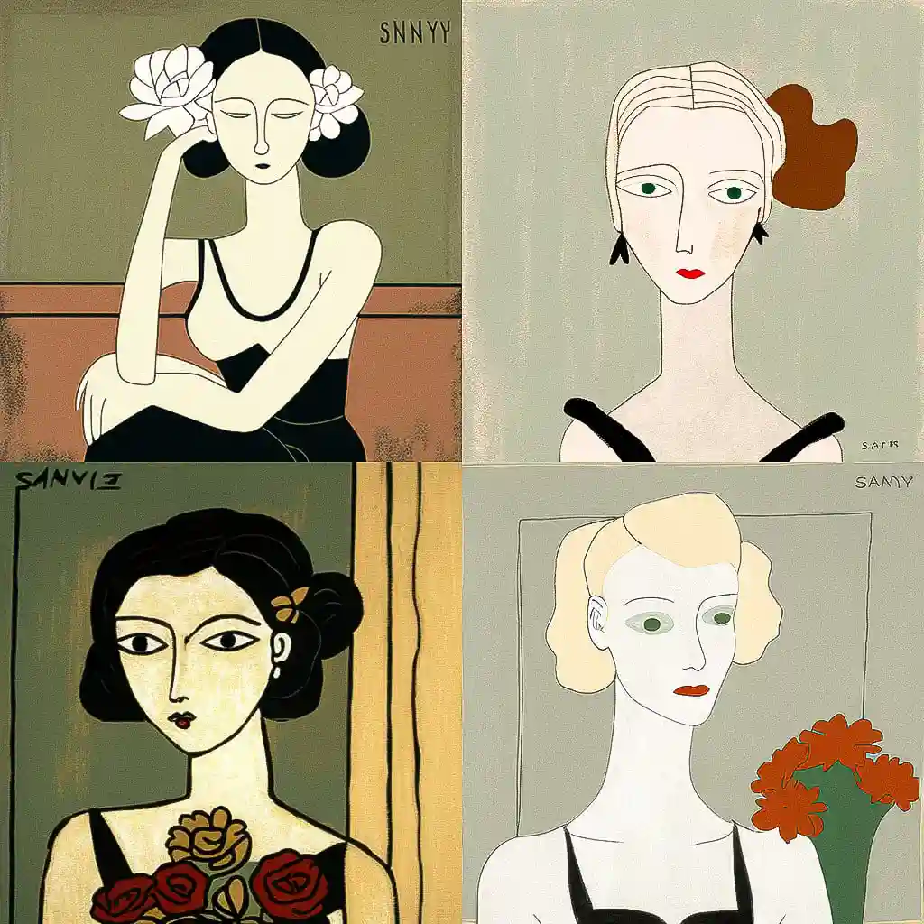 善玉 sanyu风格midjourney AI绘画作品 -善玉 sanyu风格midjourney AI绘画作品